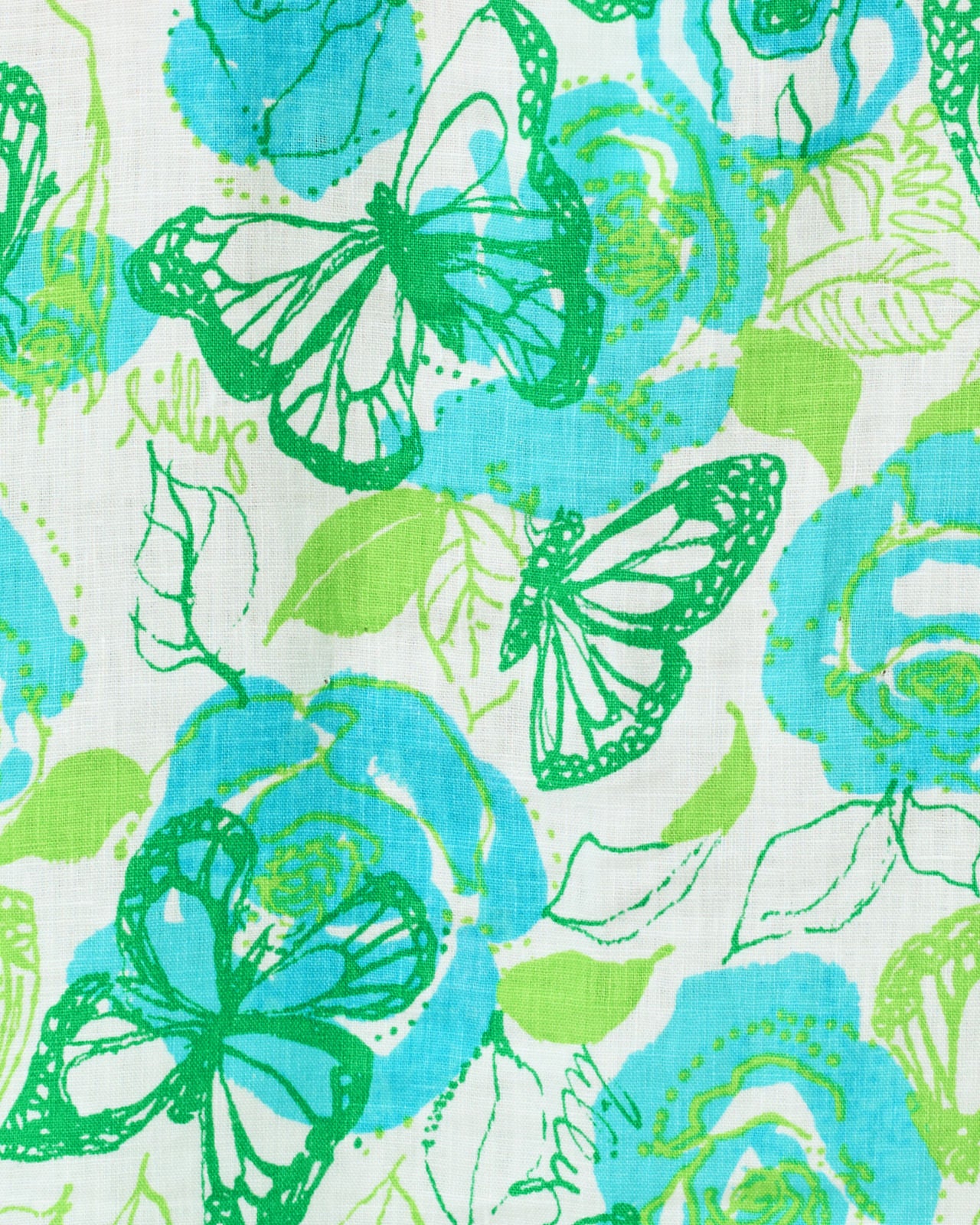 Mialeigh Elbow Sleeve Linen Top In Resort White Monarch Rose