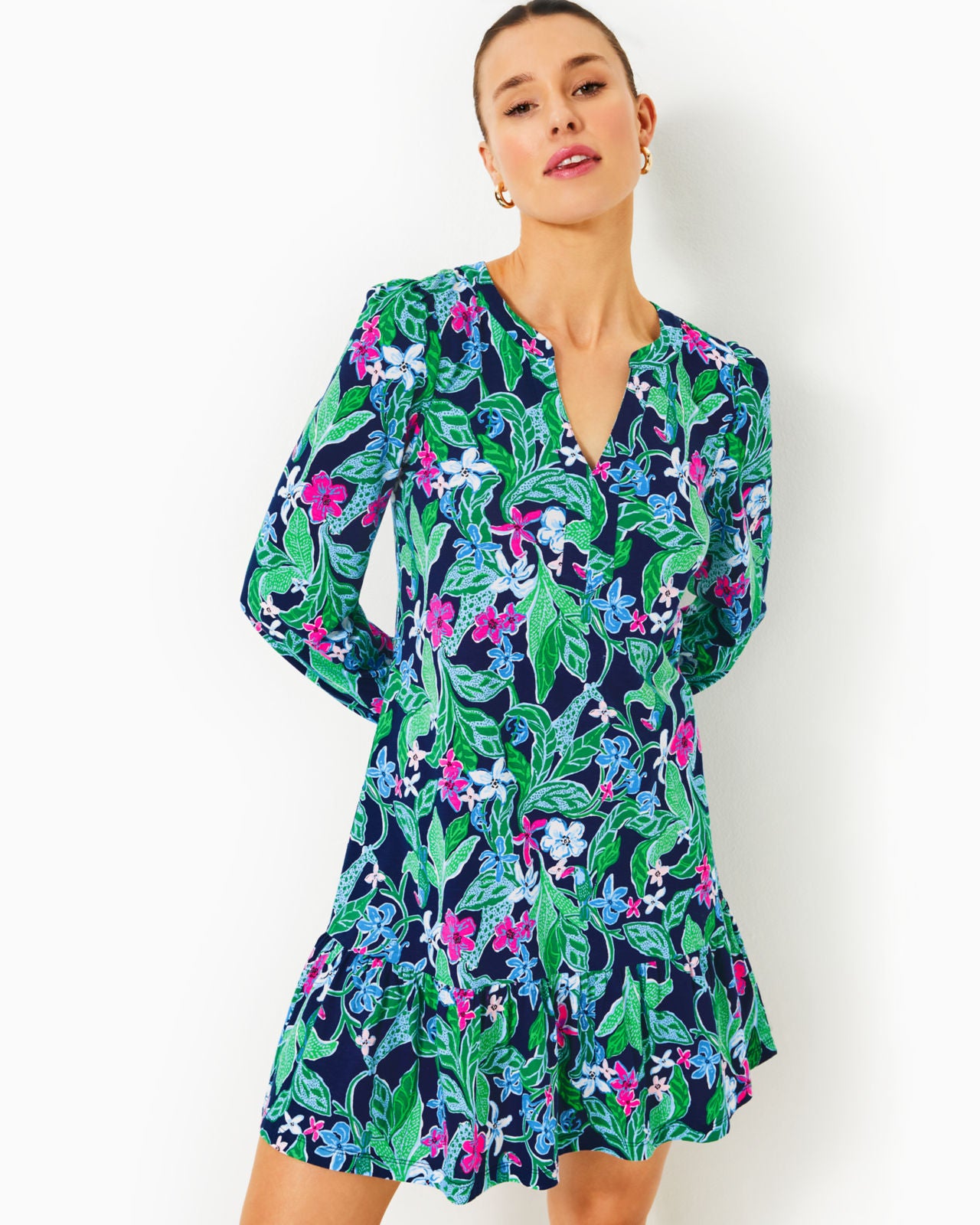 Alyssa Long Sleeve Dress In Multi Untamed