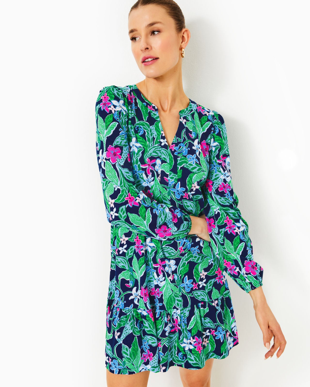 Alyssa Long Sleeve Dress In Multi Untamed