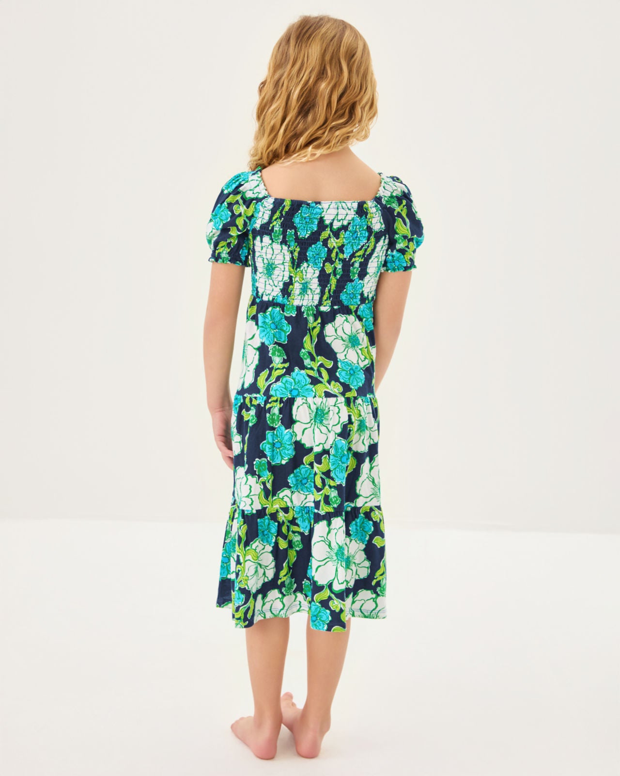 Mini Jilly Sleeved Midi Dress In Low Tide Navy Go Big
