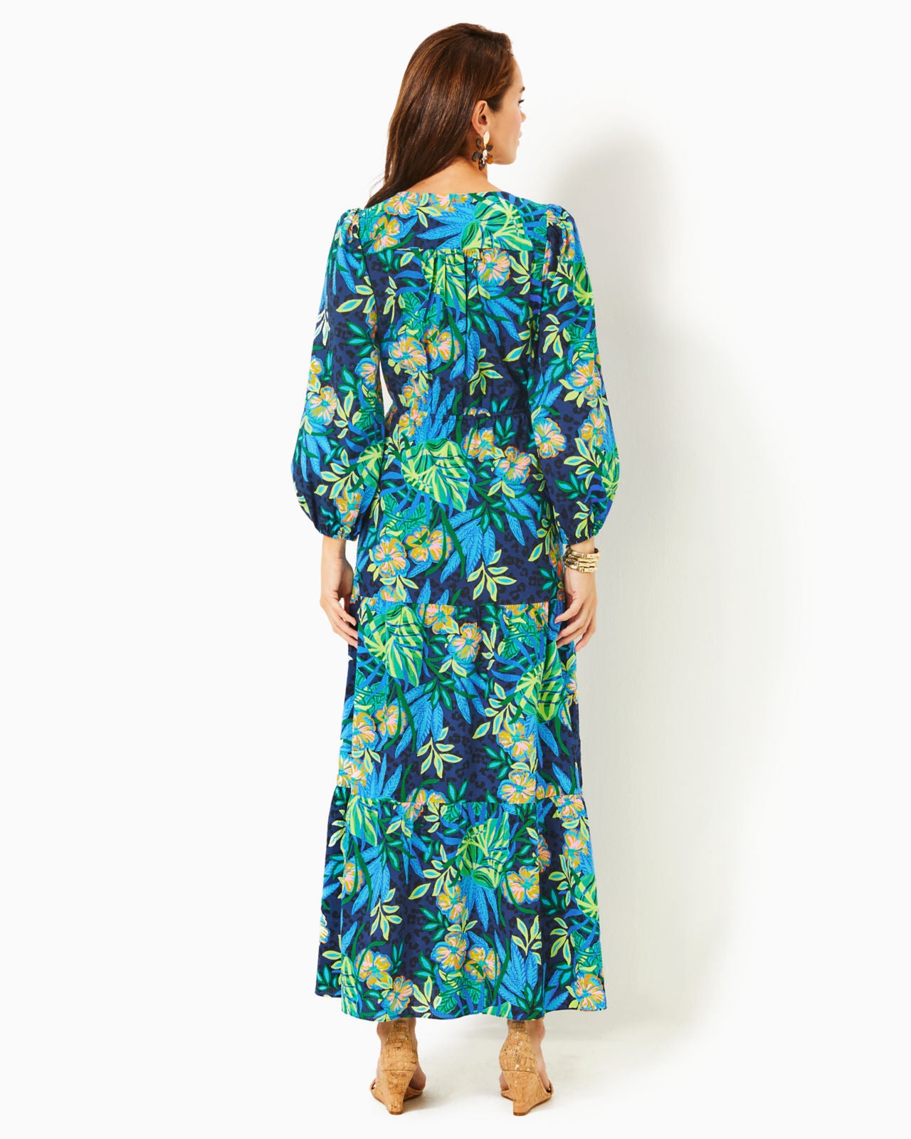 Deacon 3/4 Sleeve V-Neck Maxi Dress In Multi The Hottest Spot