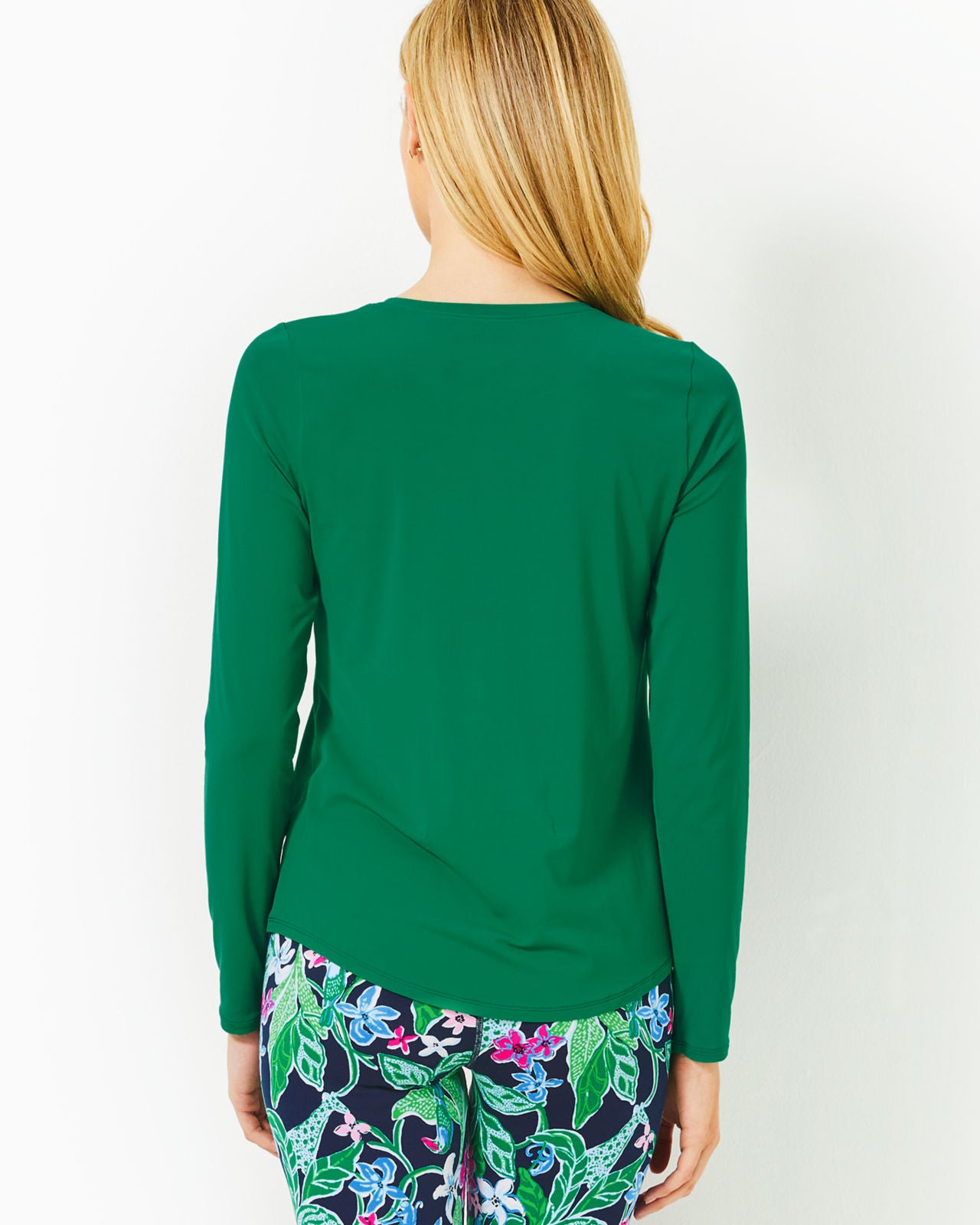 Westley Long Sleeve Active Tee In Fiddle Leaf Green