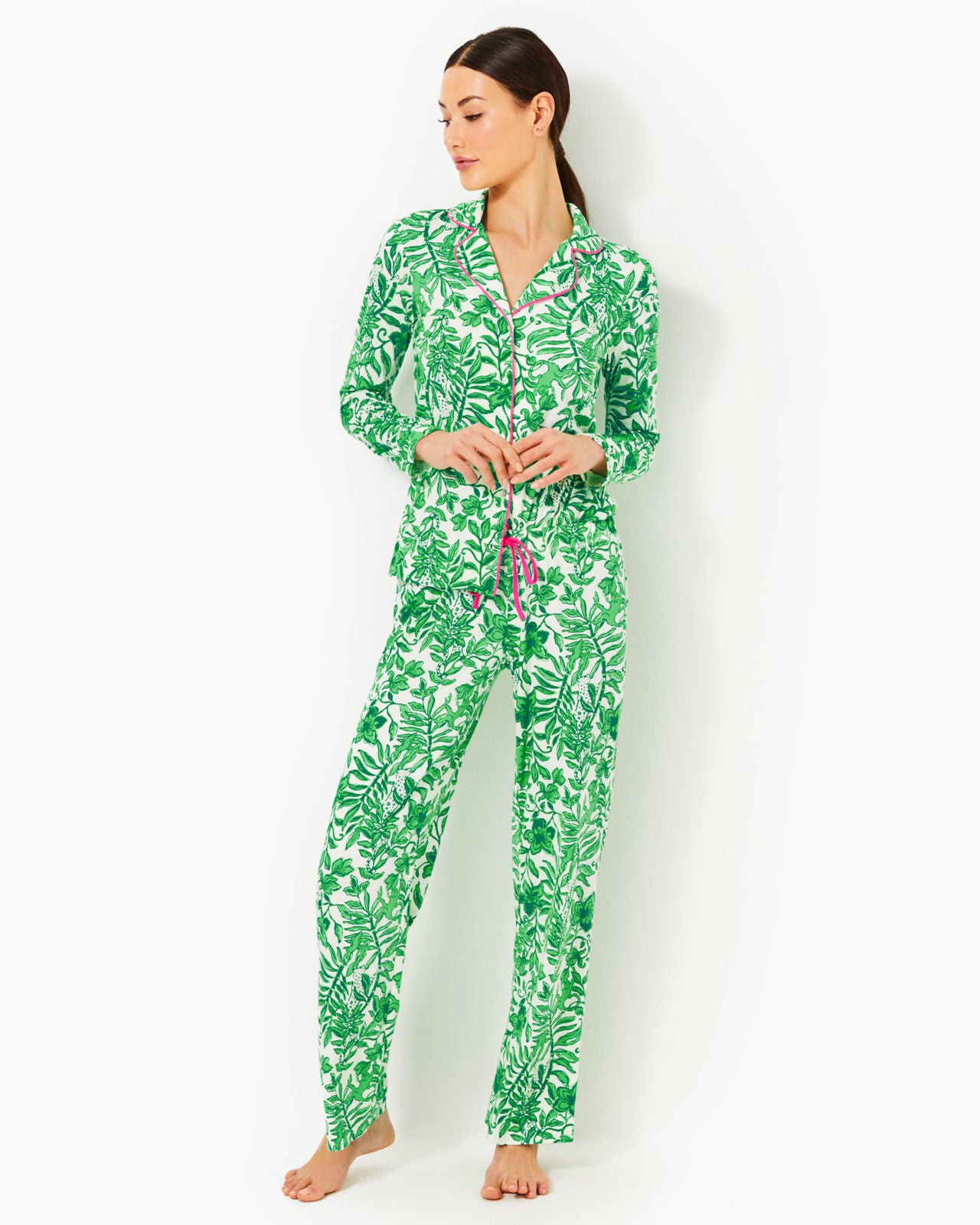 PJ Knit Pant In Fiddle Leaf Green Lil Escape Plan