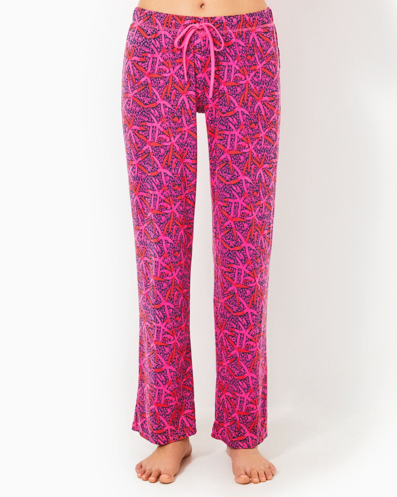 PJ Knit Pant In Passion Fruit Pink Star Searching