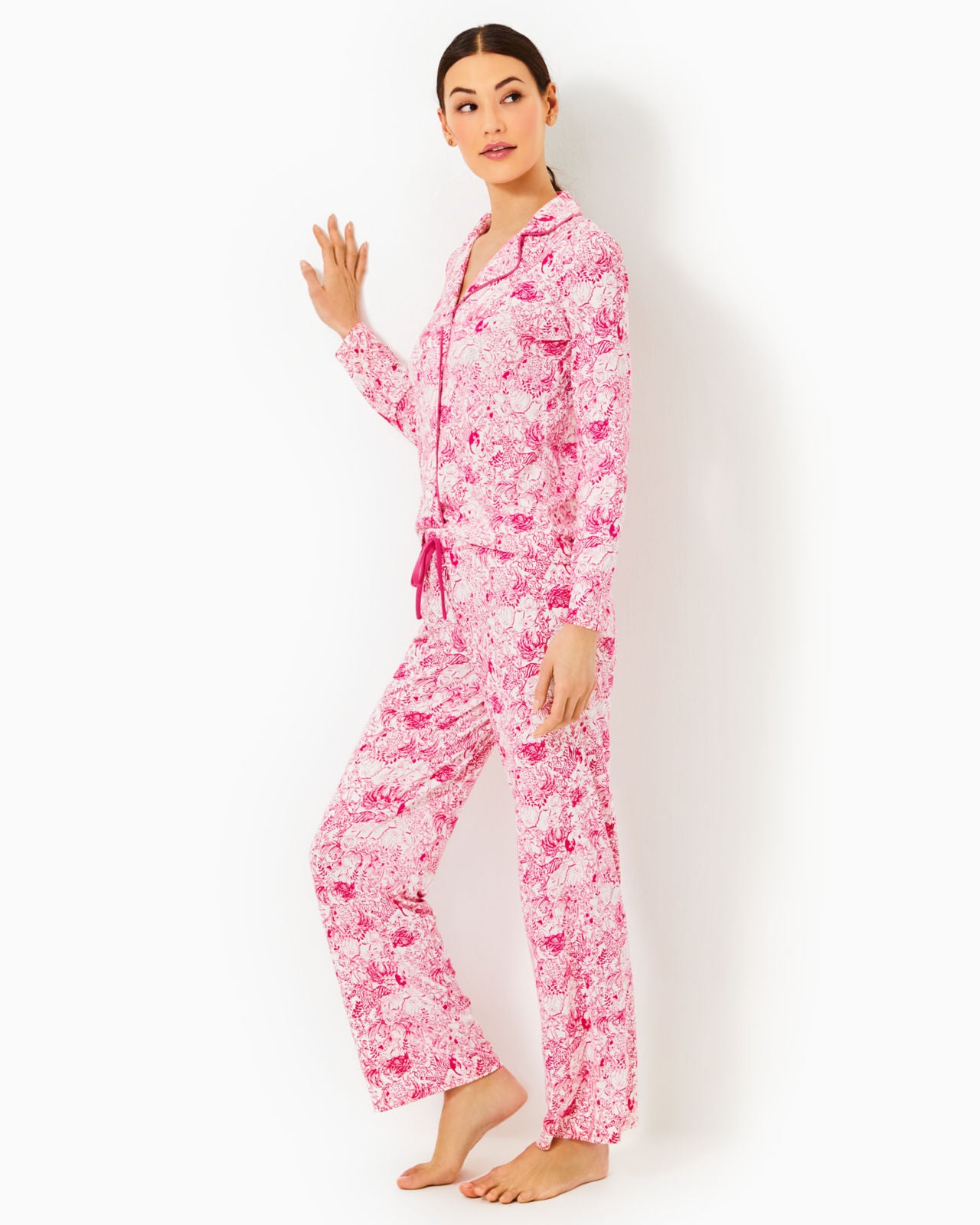 PJ Knit Pant In Raspberry Rouge Animal Magnetism