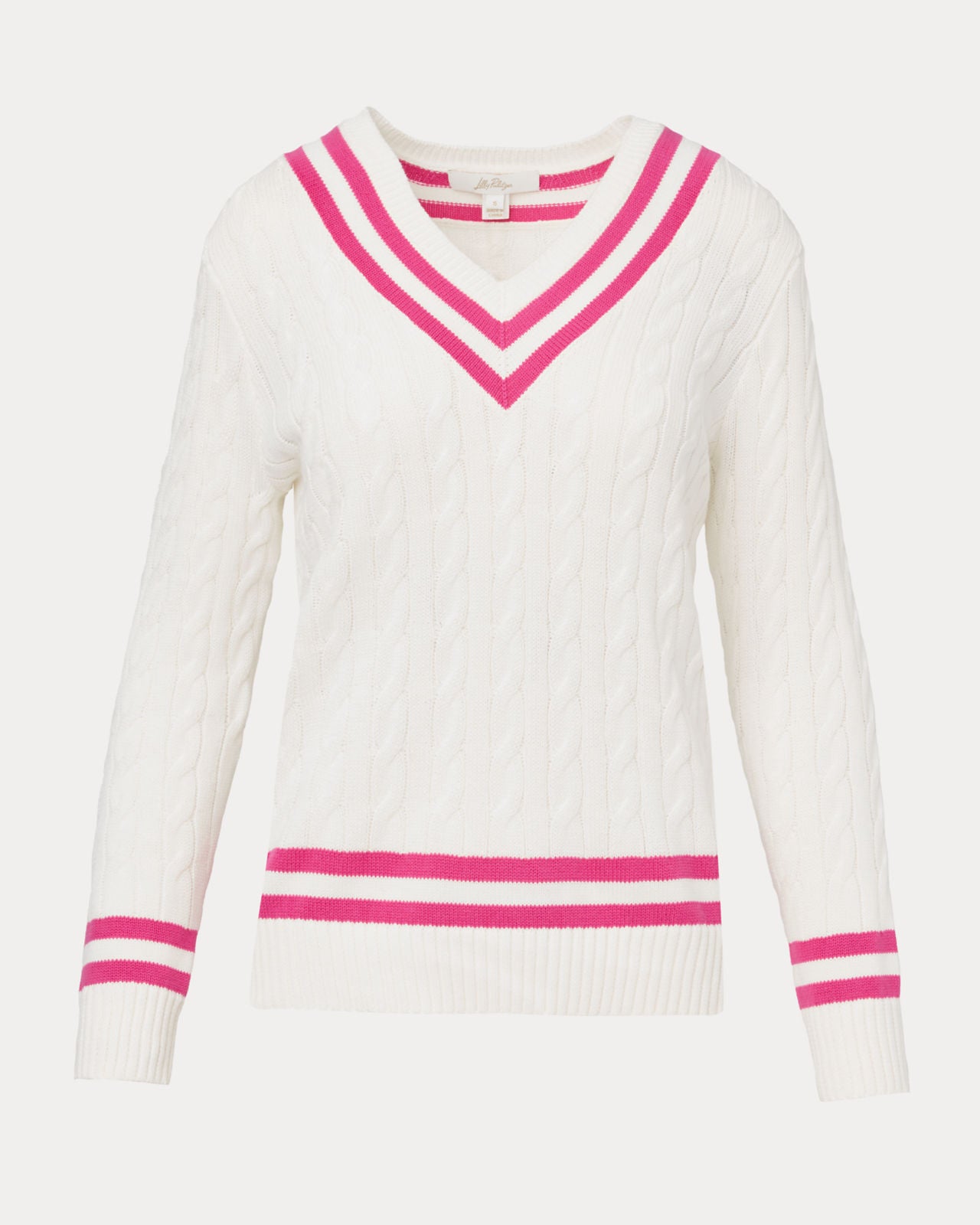 Brockton Sweater In Coconut X Pink Aster Tipping