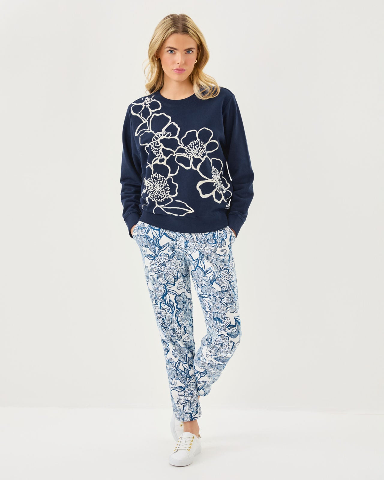 Ballad Long Sleeve Sweatshirt In Low Tide Navy Go Big