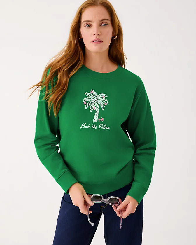 Ballad Long Sleeve Sweatshirt In Multi Deck The Palms Embroidery