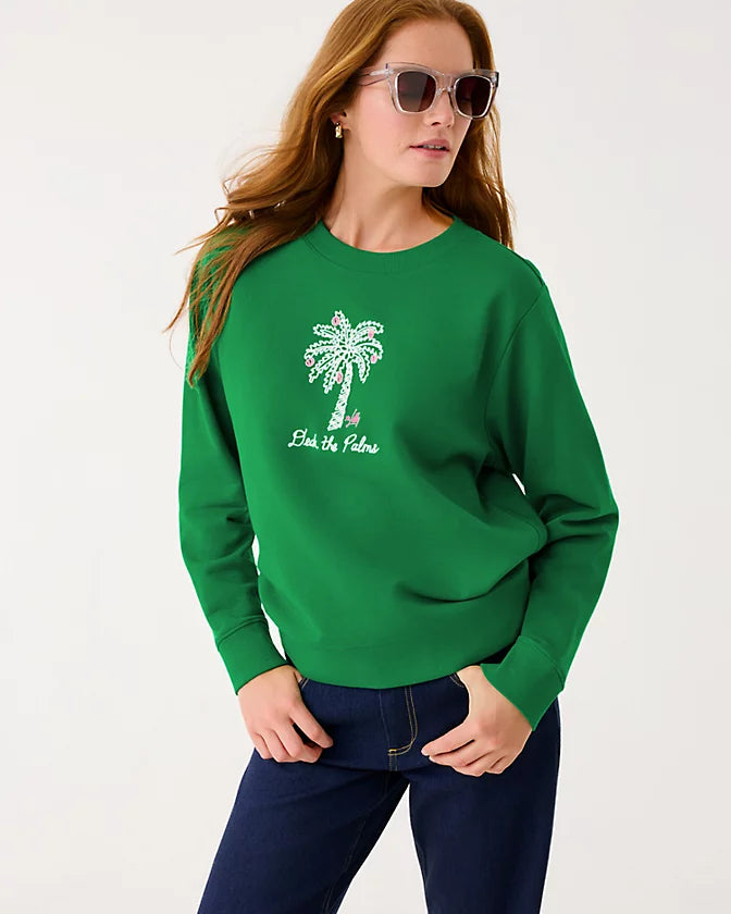 Ballad Long Sleeve Sweatshirt In Multi Deck The Palms Embroidery