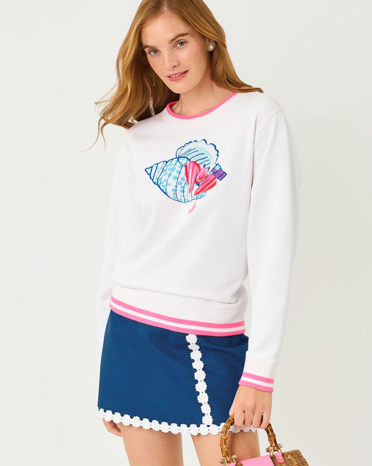 Ballad Long Sleeve Sweatshirt In Society Crab Embroidery