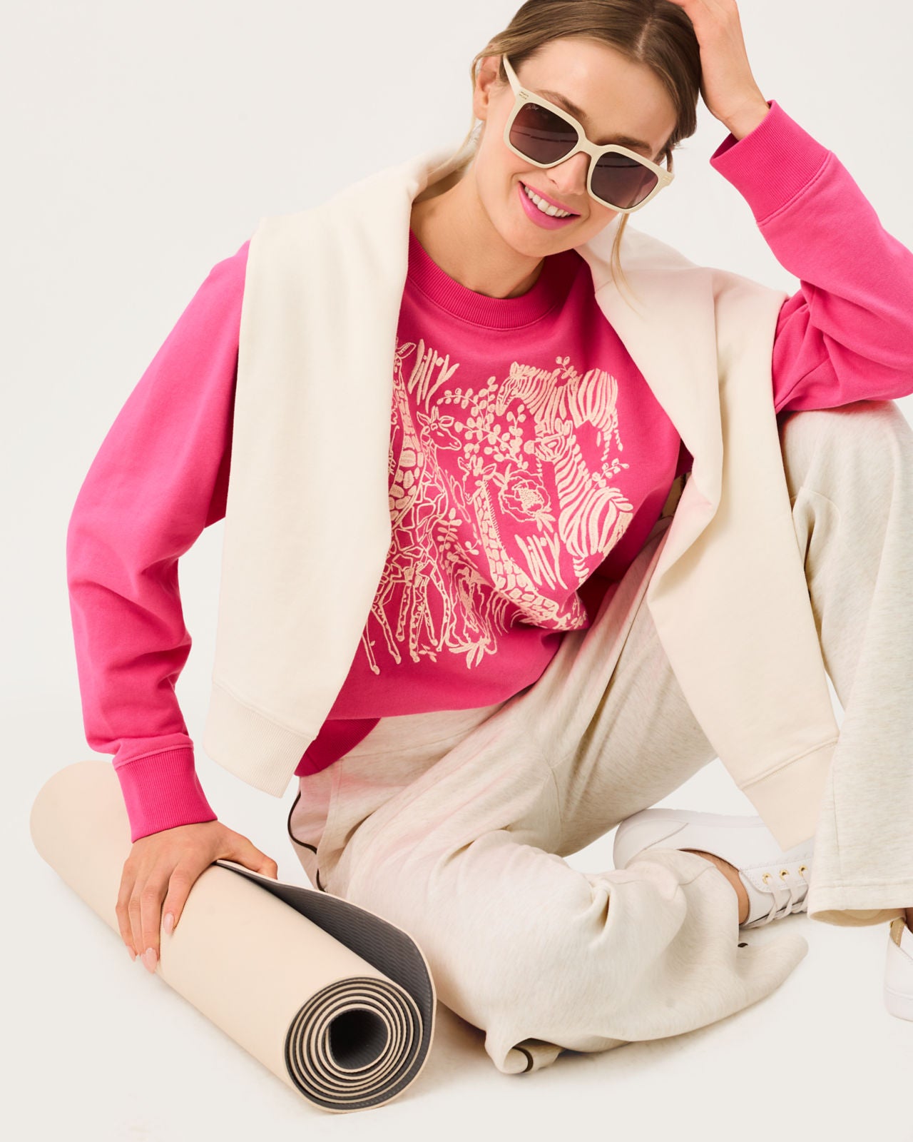 Ballad Long Sleeve Sweatshirt In Safari Embroidery