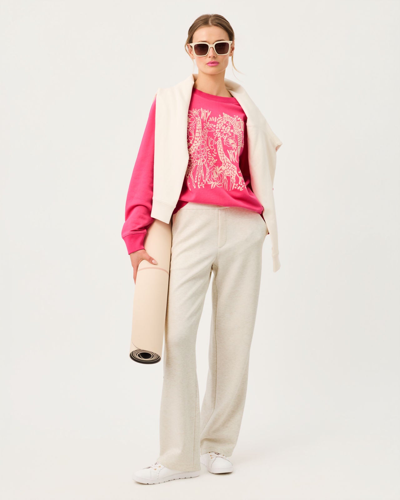 Ballad Long Sleeve Sweatshirt In Safari Embroidery