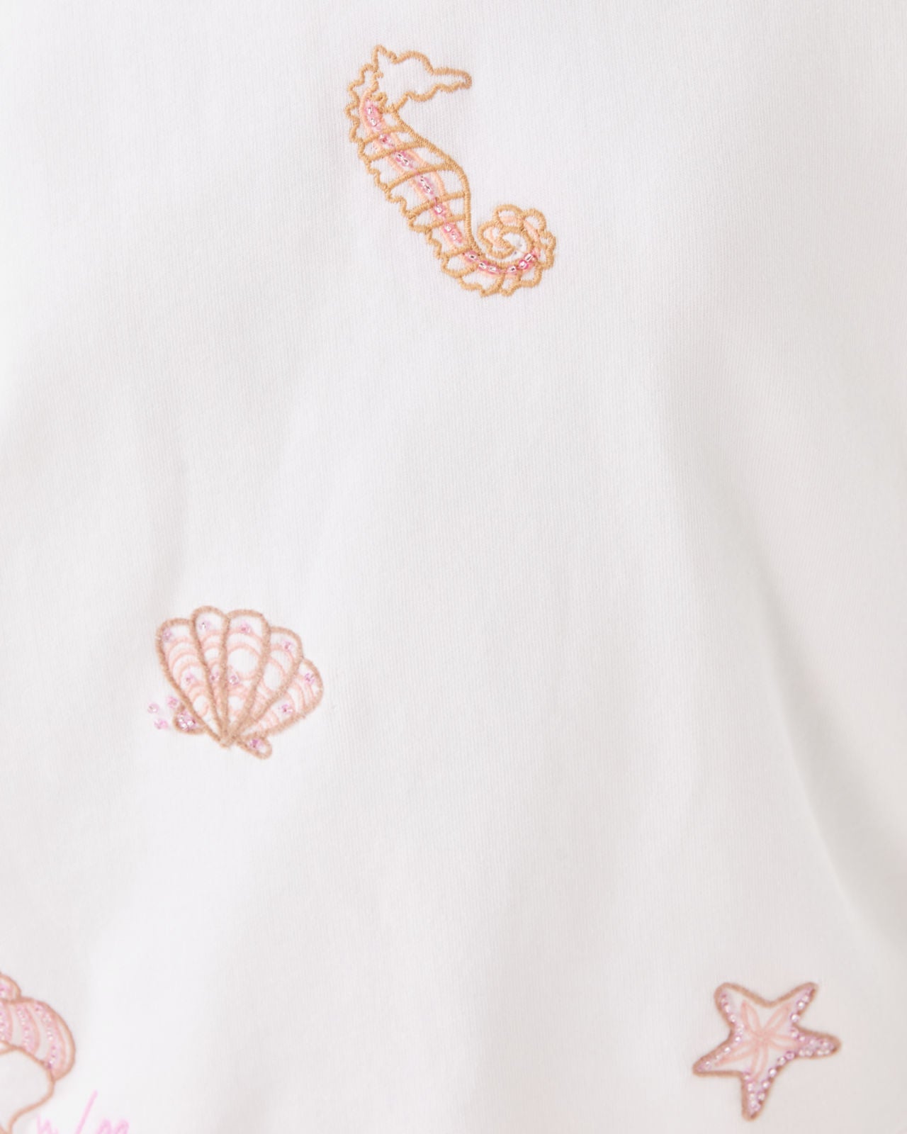Ballad Long Sleeve Sweatshirt In Resort White Cool As Shell Embroidery