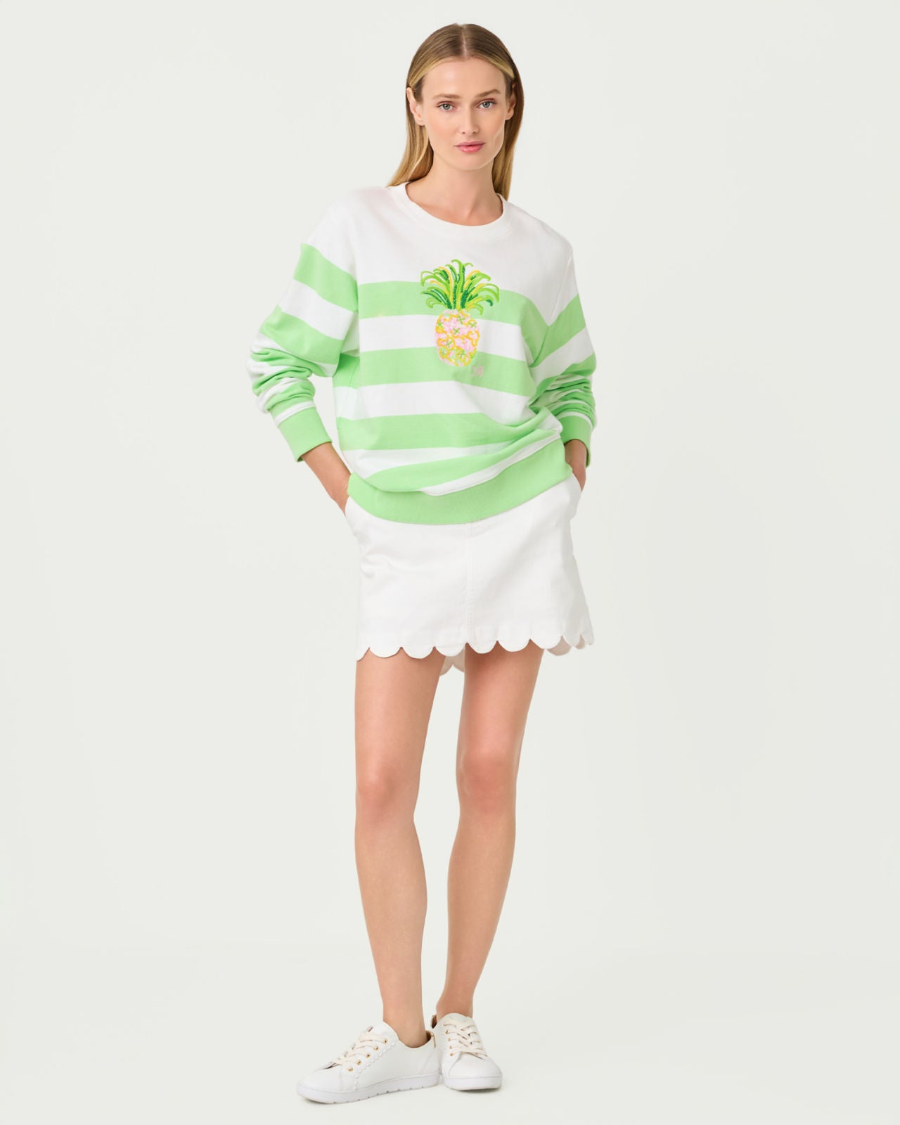Ballad Long Sleeve Sweatshirt In Pineapple Embellishment