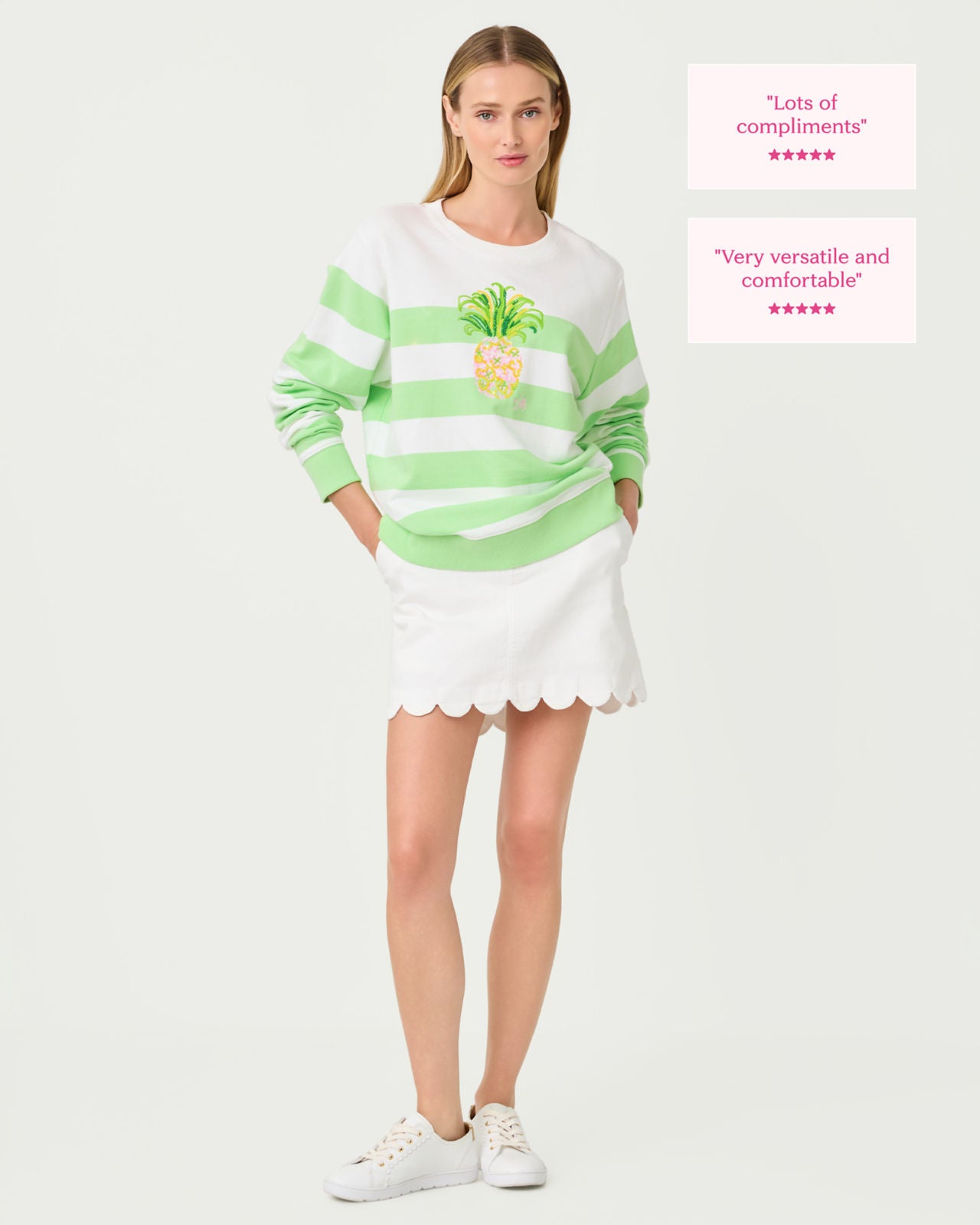 Ballad Long Sleeve Sweatshirt In Pineapple Embellishment
