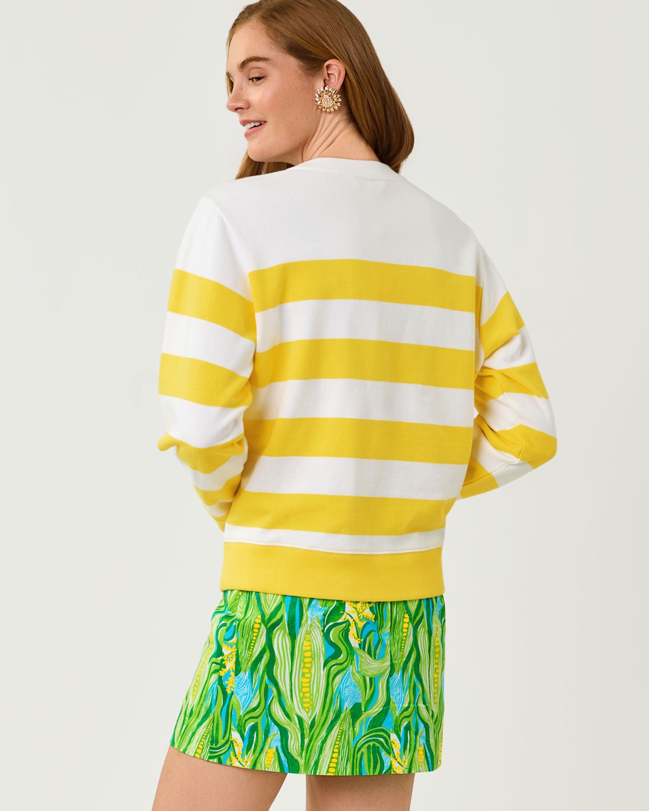 Ballad Long Sleeve Sweatshirt In Sweet Corn Embroidery