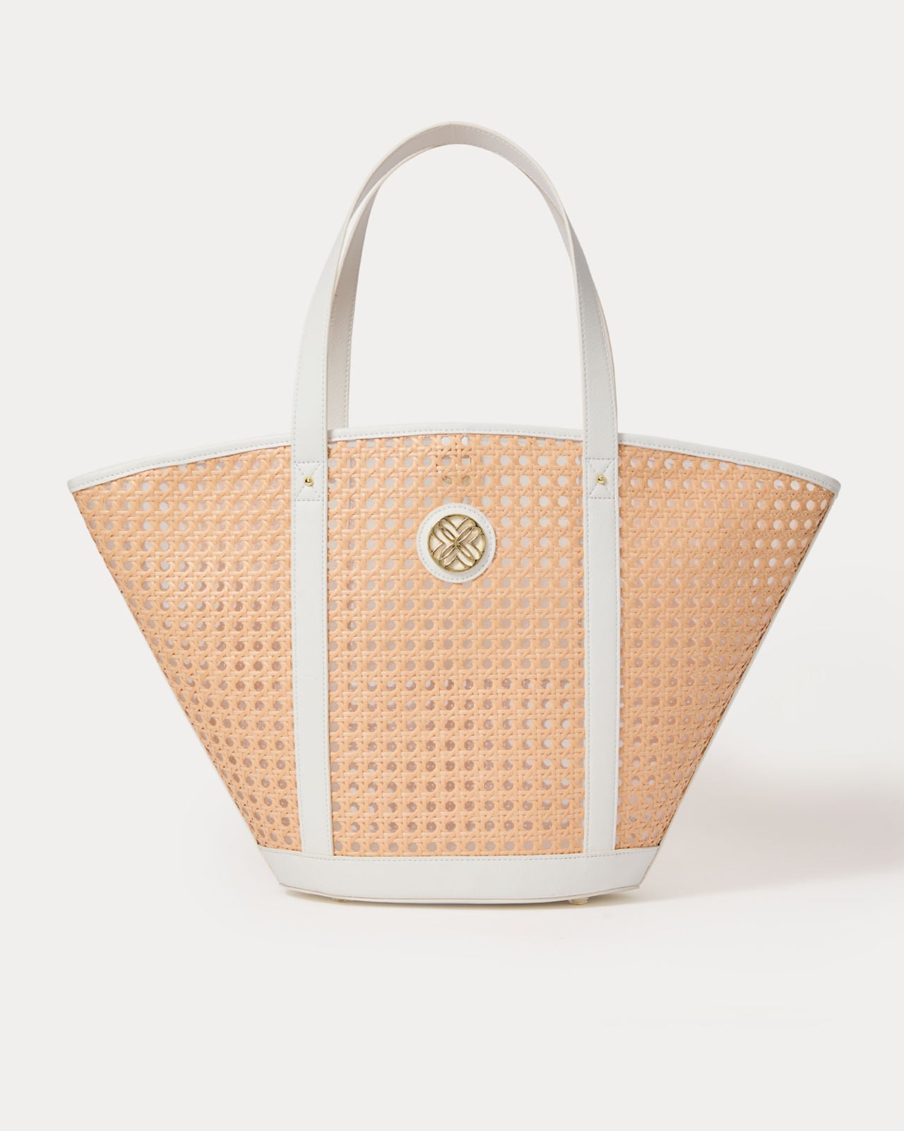 Wintour Cane Tote In Sand Bar X Resort White