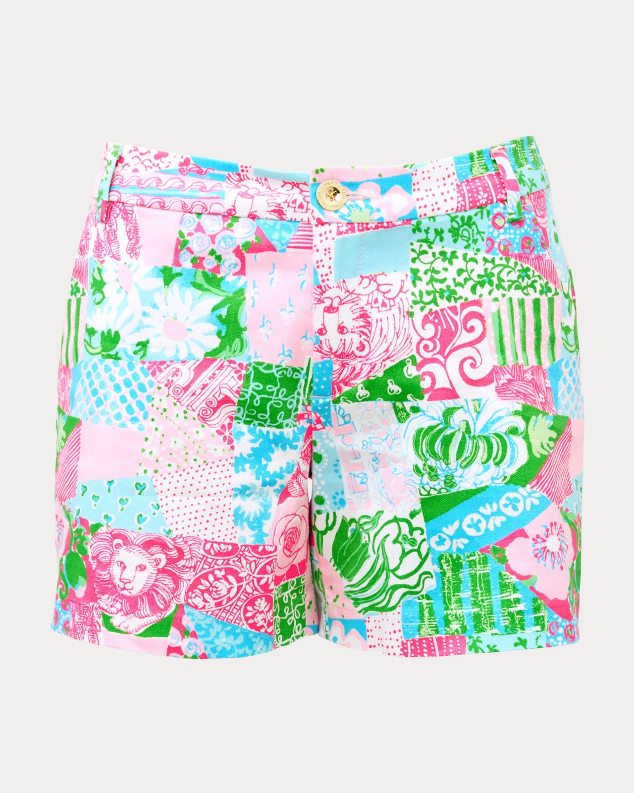 Callahan Mid Rise Short In Multi Crazy Quilt