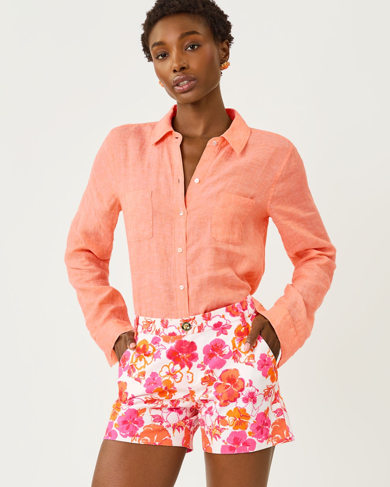Callahan Mid-Rise Short In Pansy Fansy