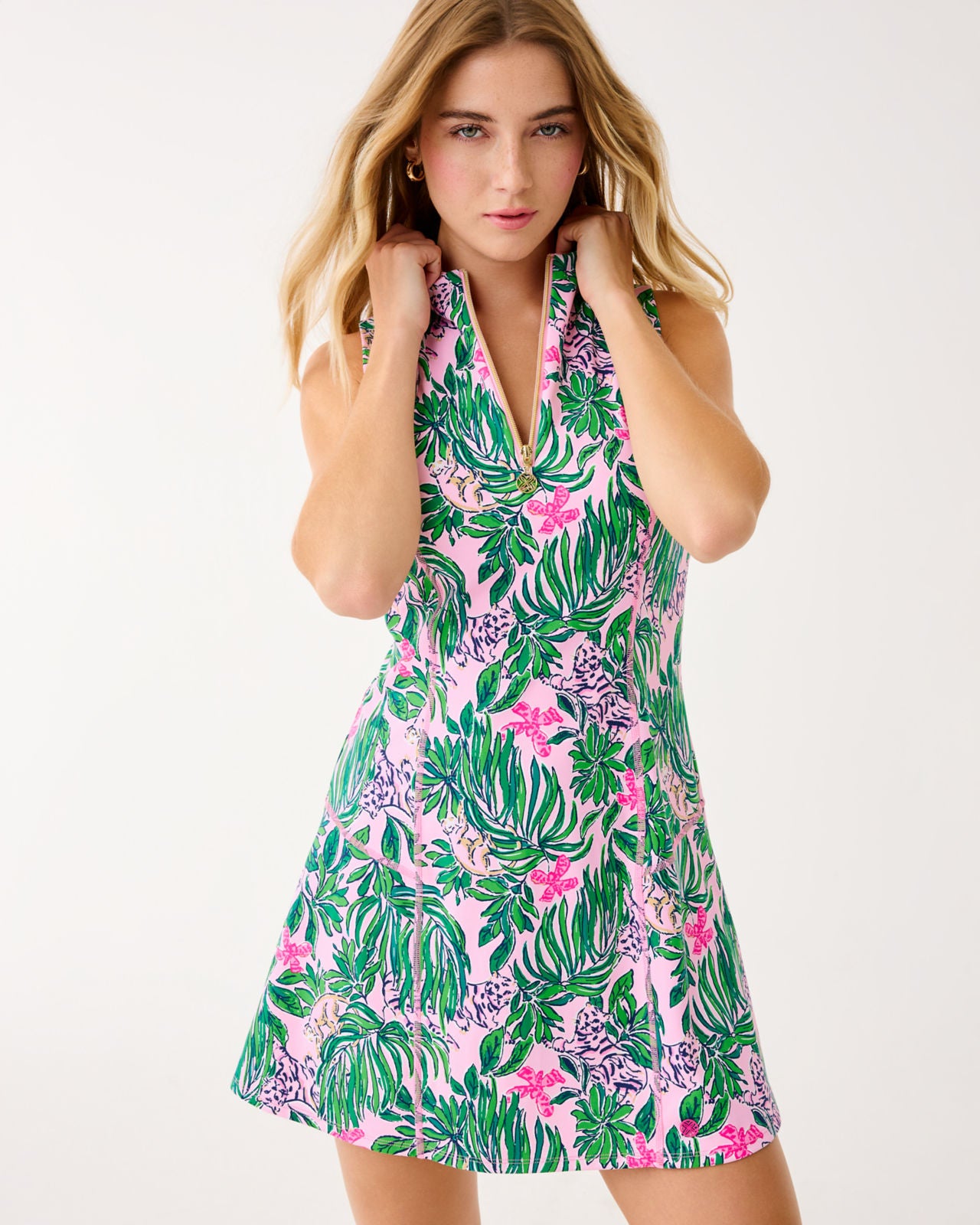 Racquet Active Dress UPF 50+ In Conch Shell Pink Roaring With Joy