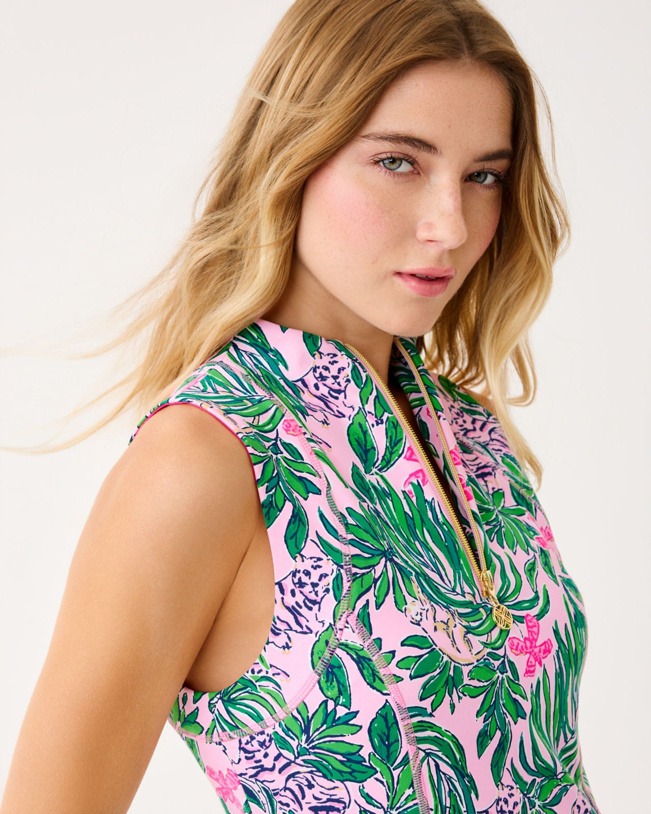 Racquet Active Dress UPF 50+ In Conch Shell Pink Roaring With Joy