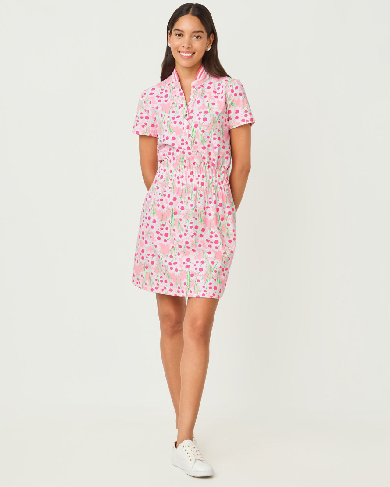 Love Active Dress UPF 50+ In Conch Shell Pink Sunny Daisies