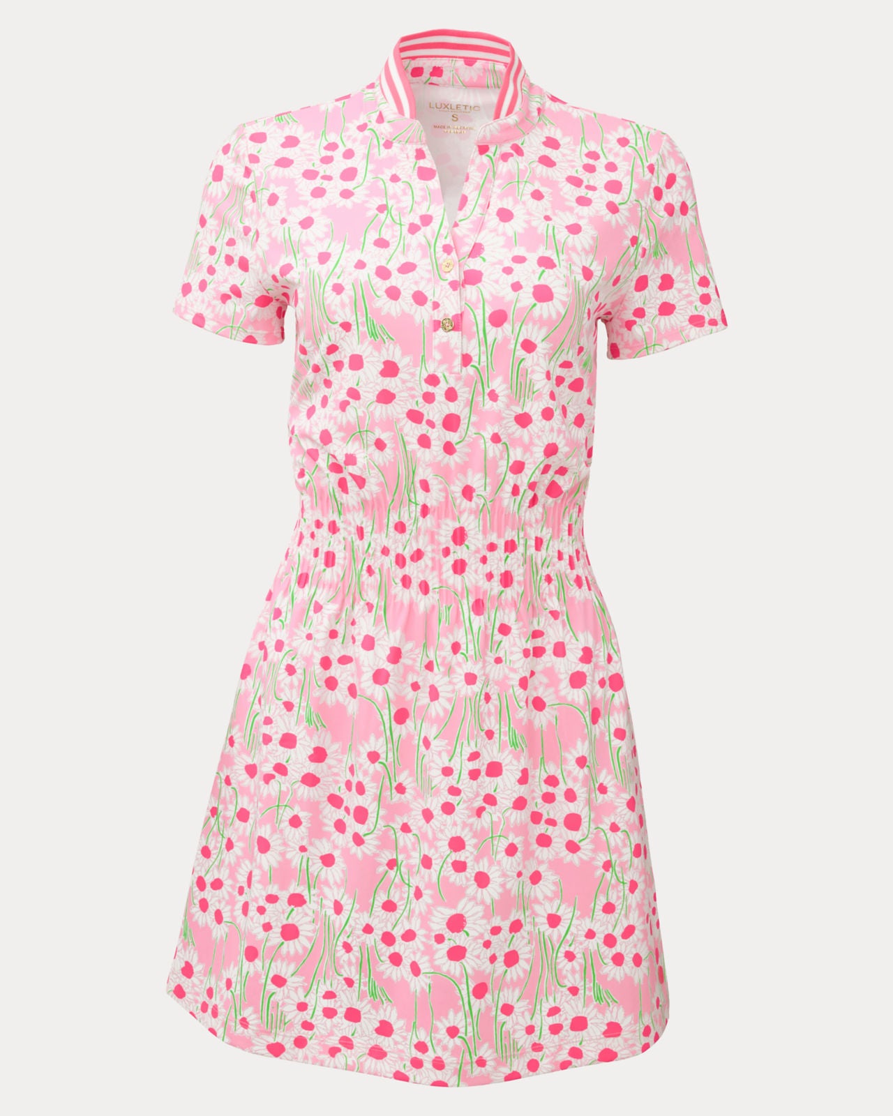 Love Active Dress UPF 50+ In Conch Shell Pink Sunny Daisies