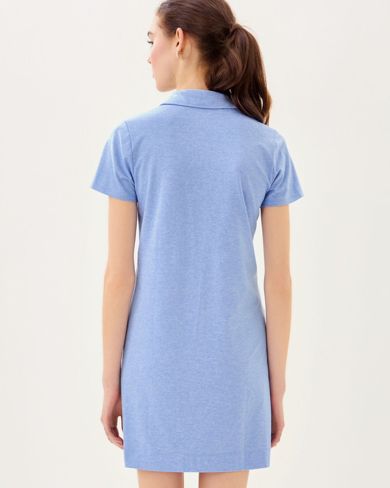 Dune UPF 50+ Short Sleeve Dress In Heathered Jacaranda Blue