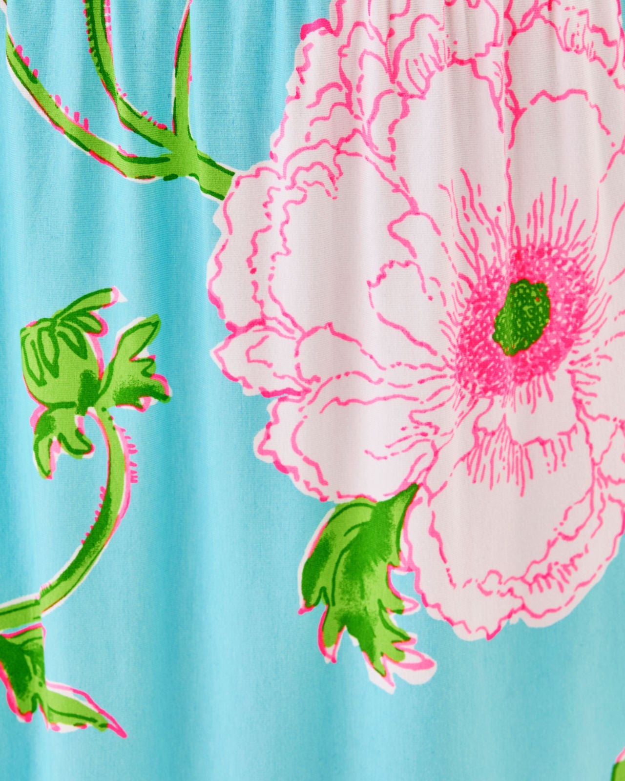 Gracelyn Halter Midi Dress In Fresh Water Blue Bursting Blooms