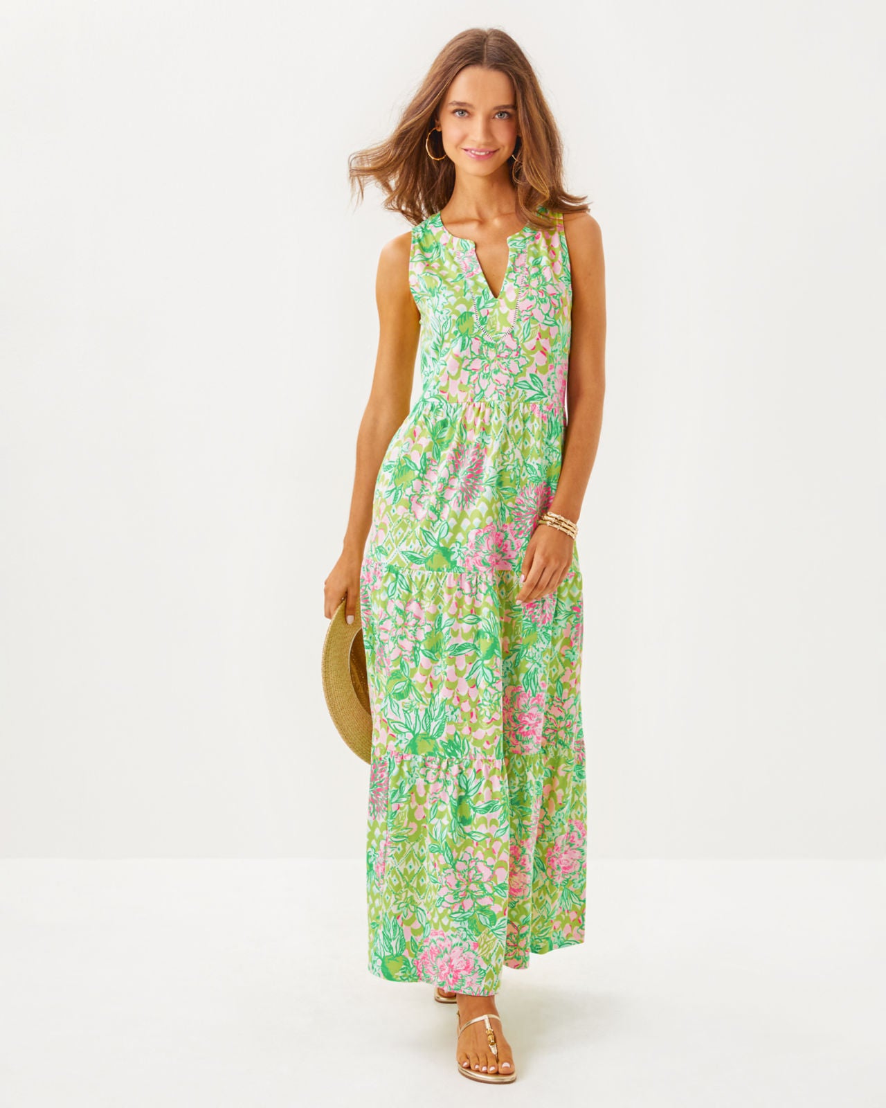 Sydnee Maxi Dress in Fauna Green Lime Feeling Good