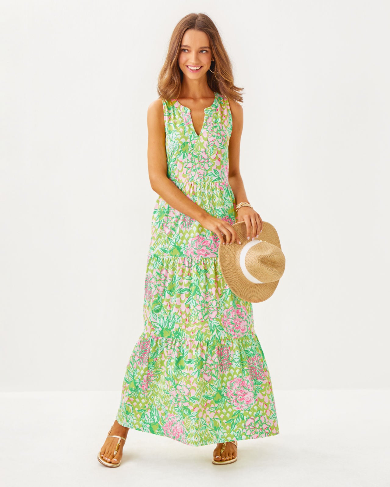 Sydnee Maxi Dress in Fauna Green Lime Feeling Good