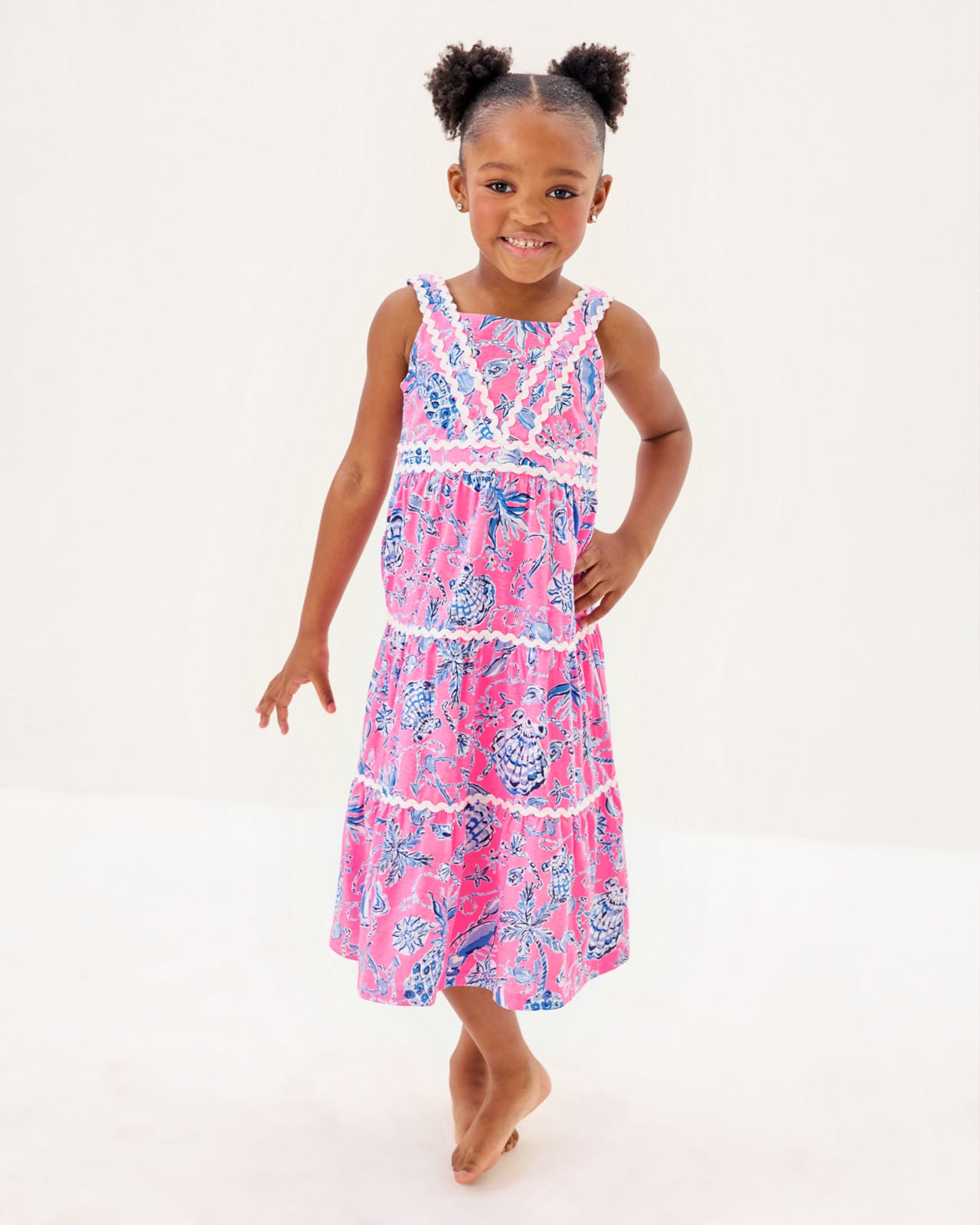 Mini Pollie Midi Dress In Rousseau Pink Barefoot Beachcombers