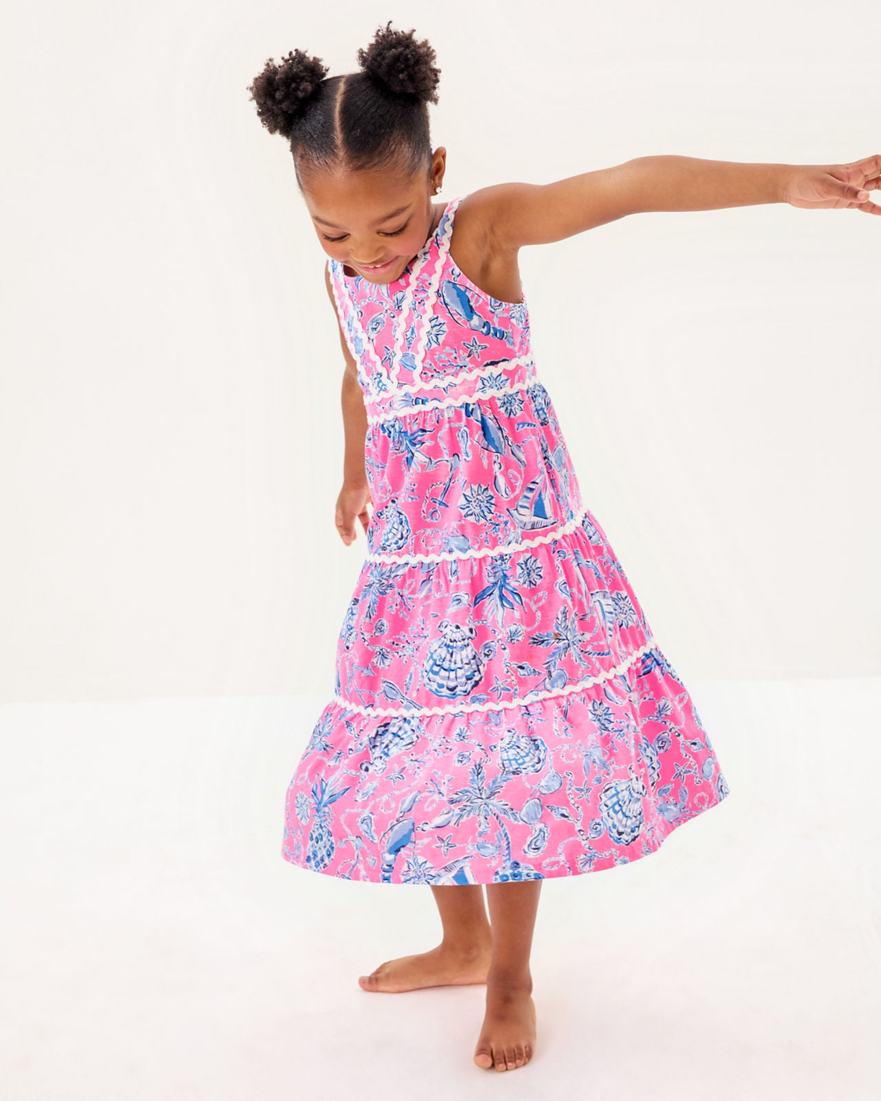Mini Pollie Midi Dress In Rousseau Pink Barefoot Beachcombers
