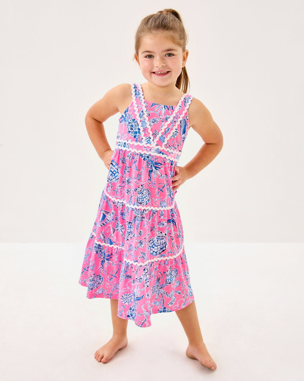 Mini Pollie Midi Dress In Rousseau Pink Barefoot Beachcombers