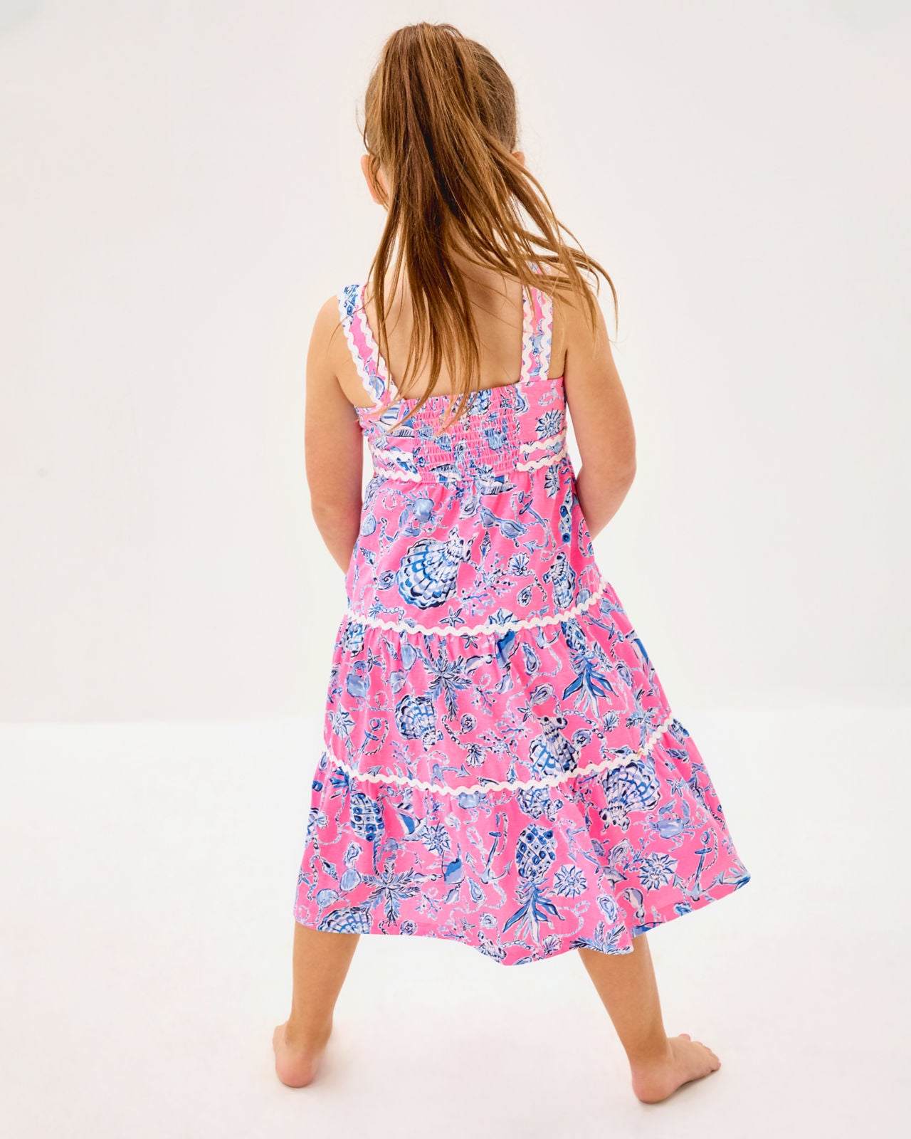 Mini Pollie Midi Dress In Rousseau Pink Barefoot Beachcombers