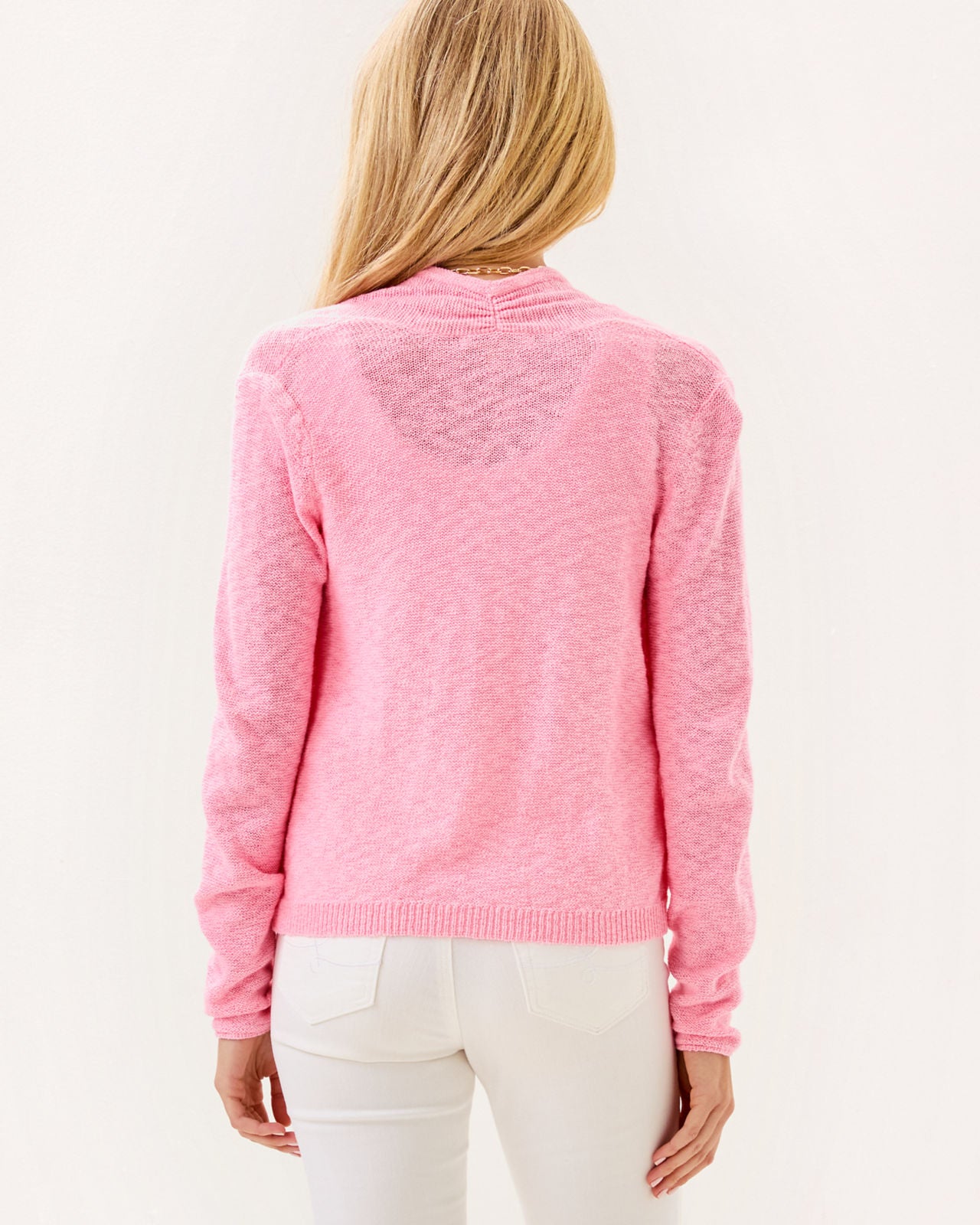 Faretta Cardigan In Conch Shell Pink