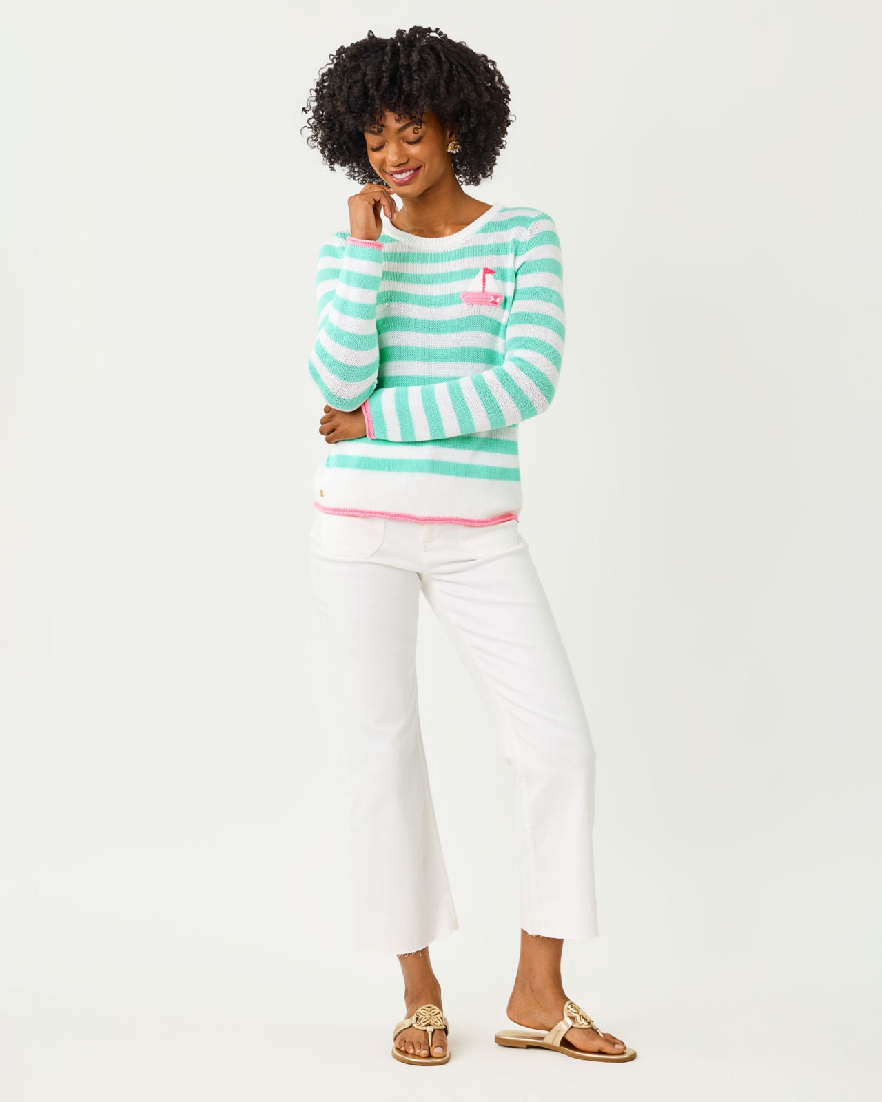 Kellyn Sweater In Mint Condition Nauti Stripe