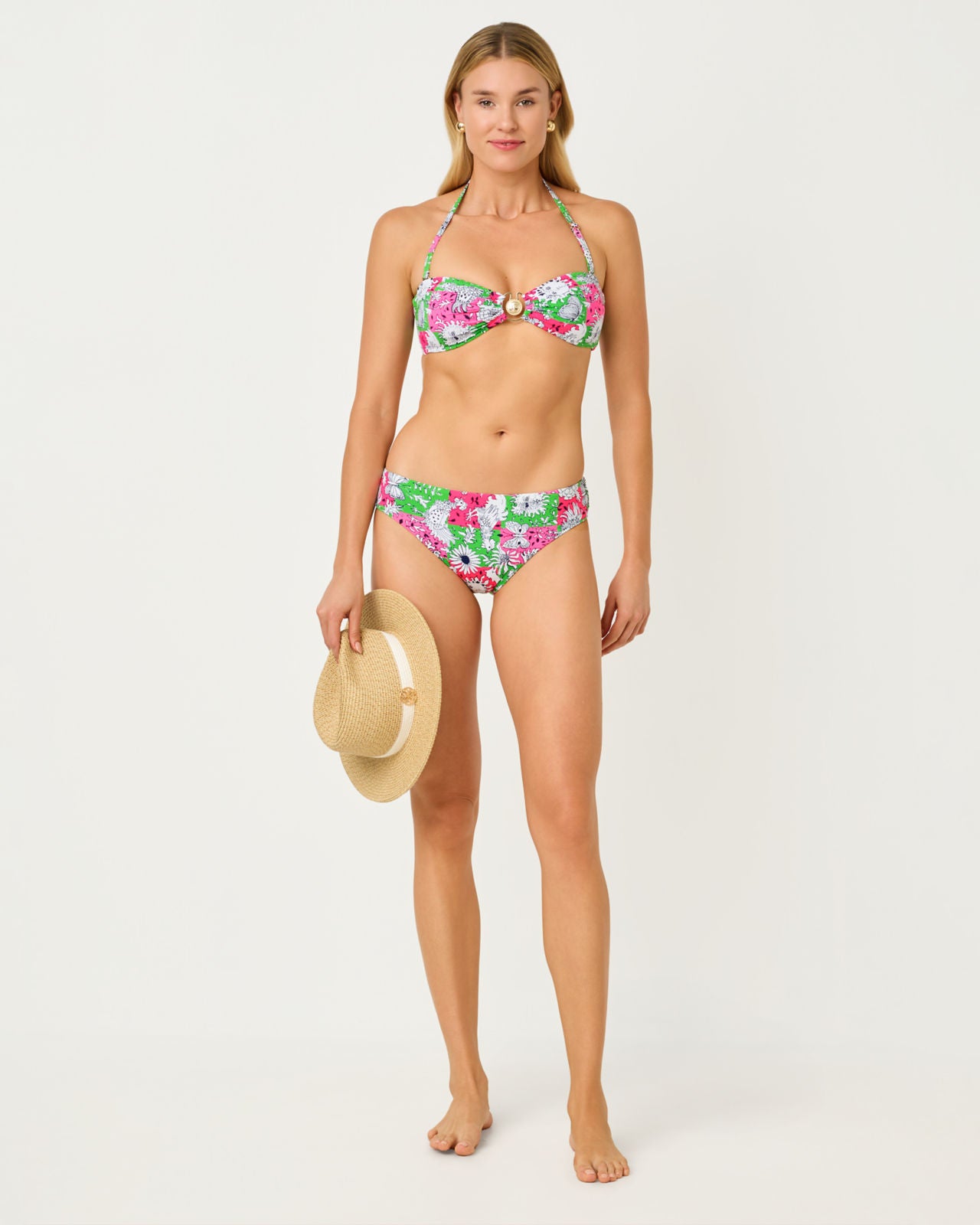 Betie Bikini Bottom In Cherry Blossom Pink Lil Chicken Check