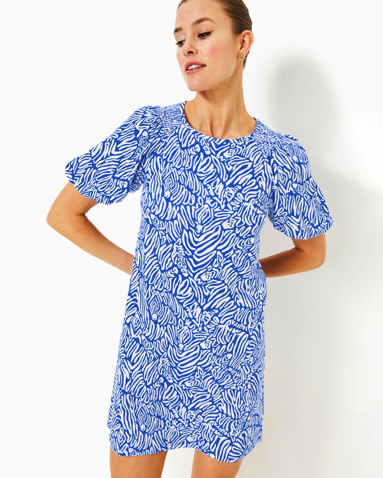 Rosen Dress In Martinique Blue Zee Bebe