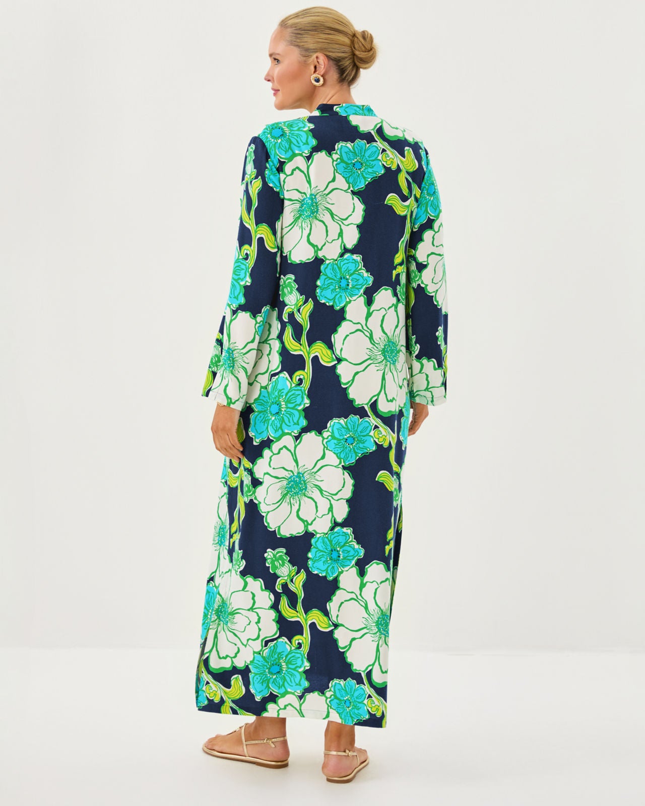 Irella Maxi Caftan Dress In Low Tide Navy Go Big