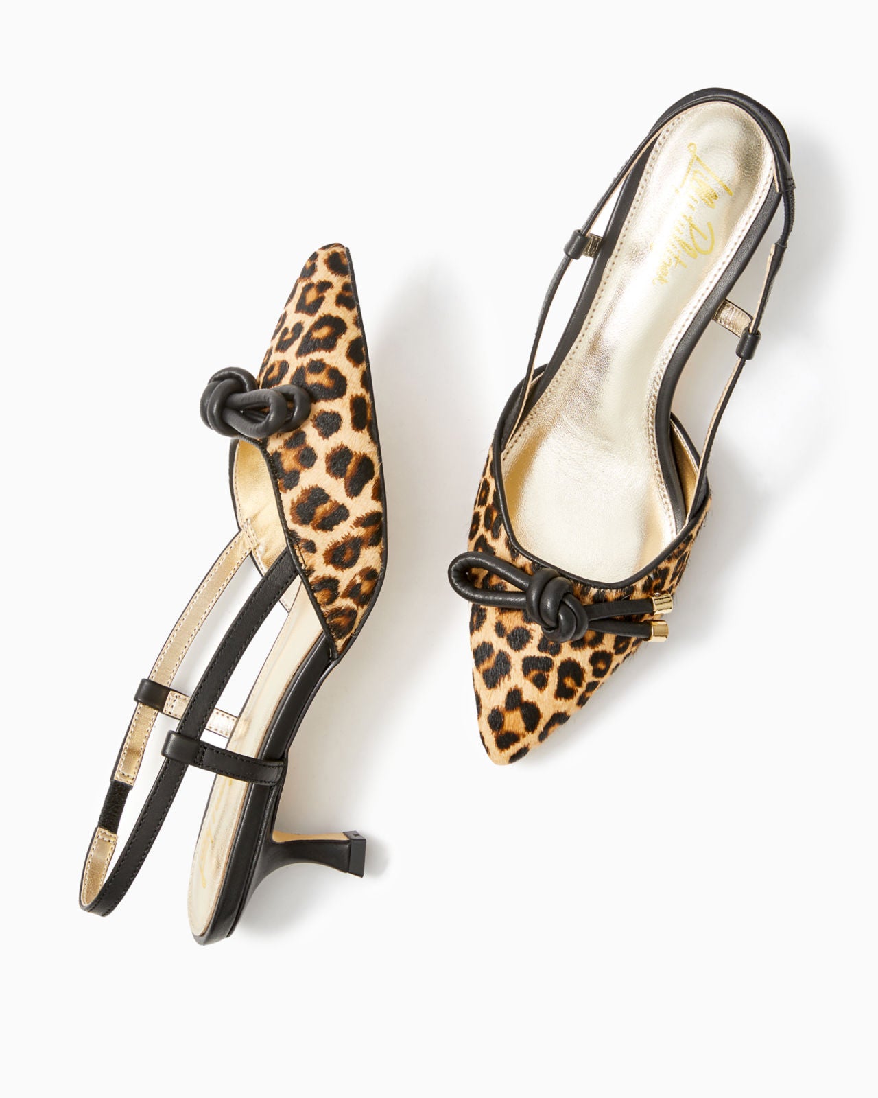 Palma Slingback Kitten Heel In Multi Leopard Haircalf