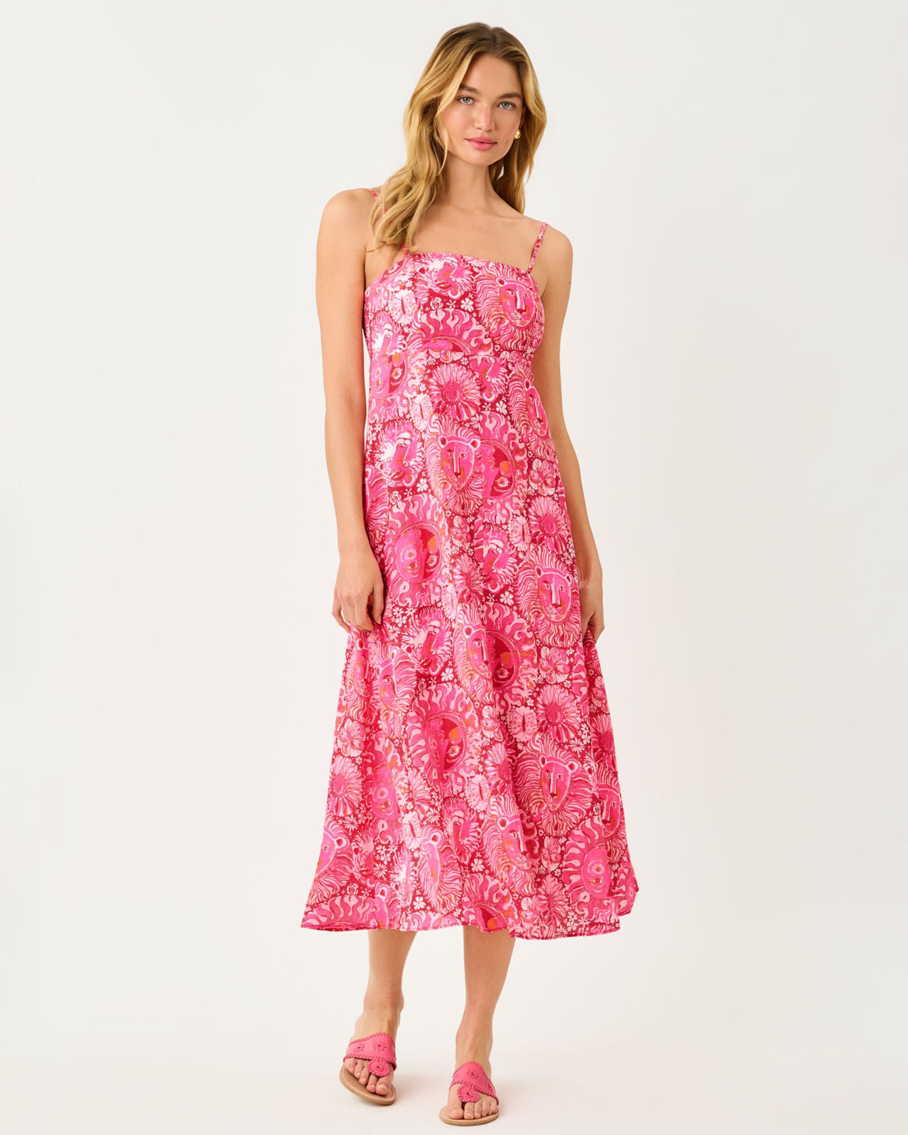 Jorgian Linen Midi Dress In Jims Stuff