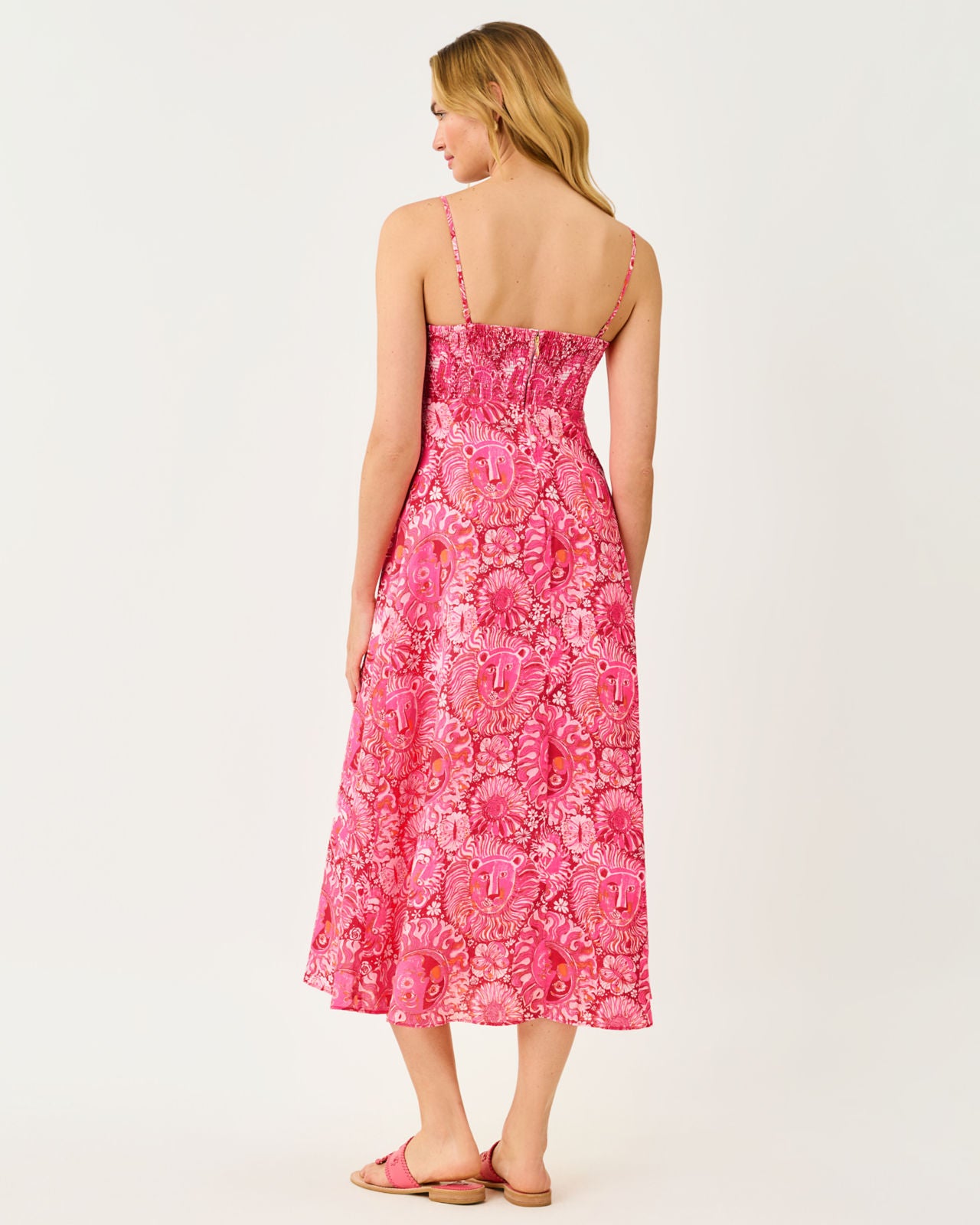 Jorgian Linen Midi Dress In Jims Stuff