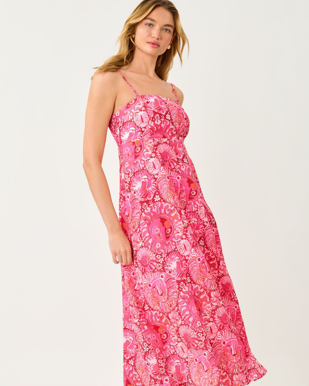 Jorgian Linen Midi Dress In Jims Stuff
