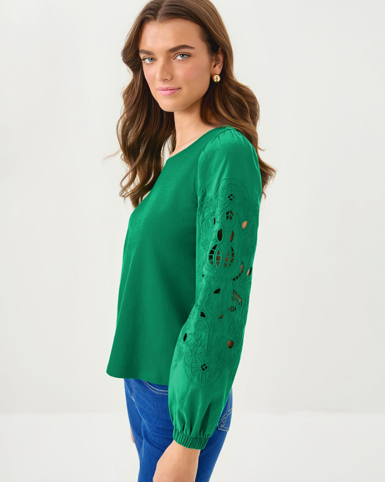 Isley Knit Top In Fiddle Leaf Green