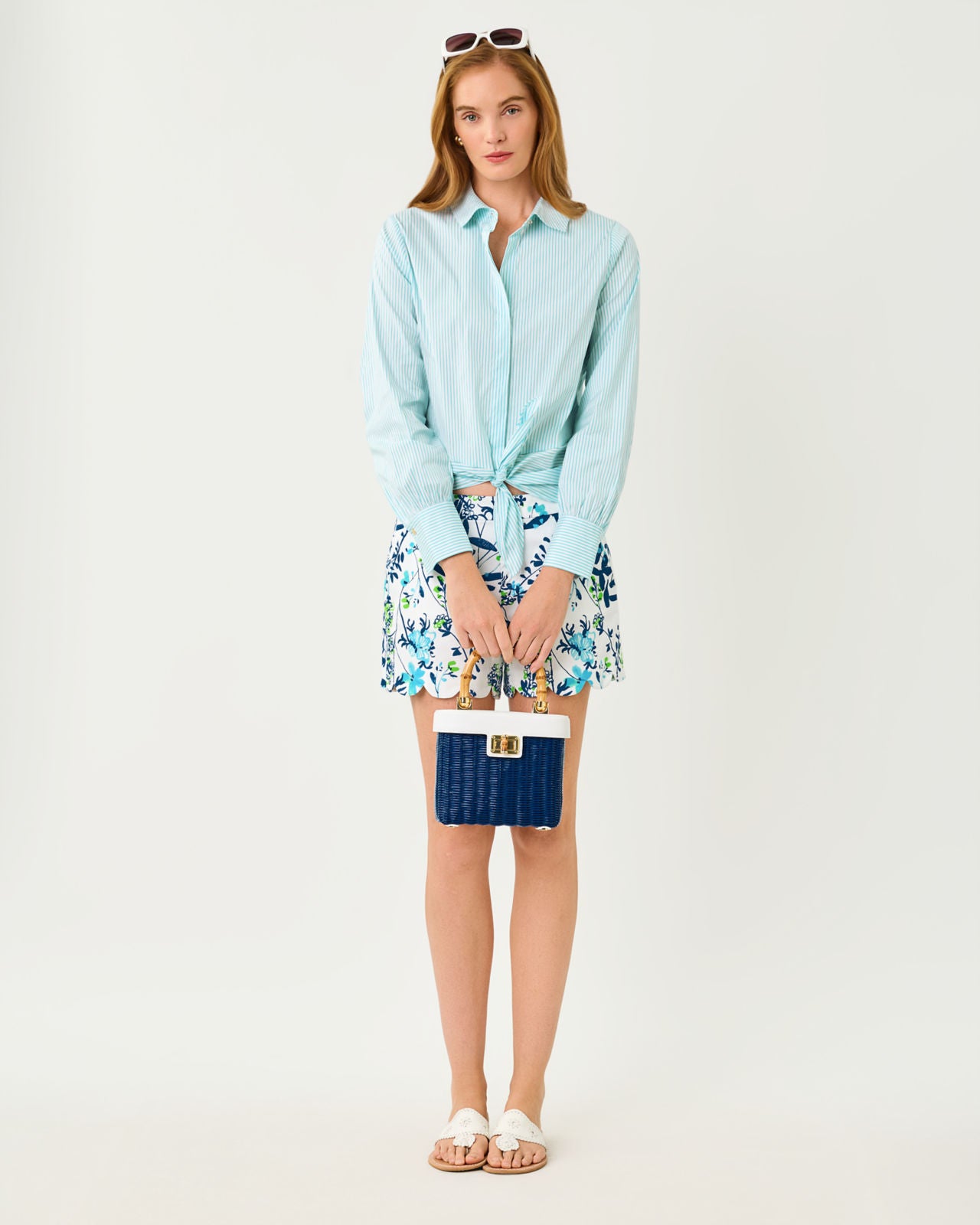 The Tie Lilly Shirt In Capri Blue Shadow Shirting Stripe