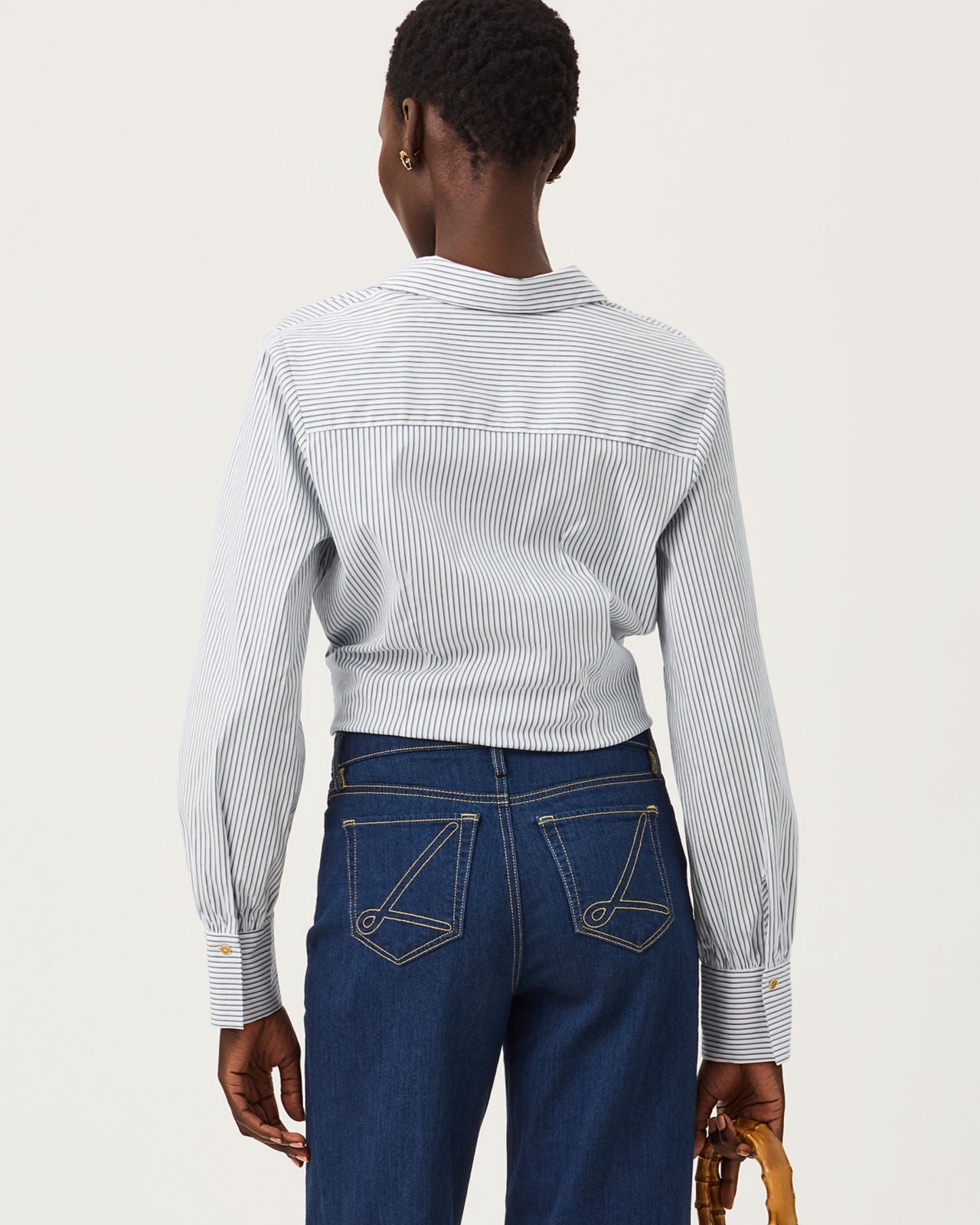 The Tie Lilly Shirt In Low Tide Navy Stripe