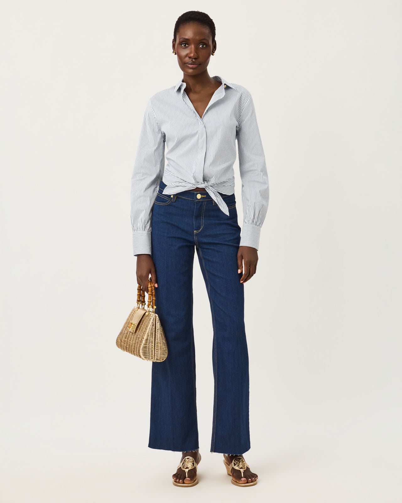 The Tie Lilly Shirt In Low Tide Navy Stripe