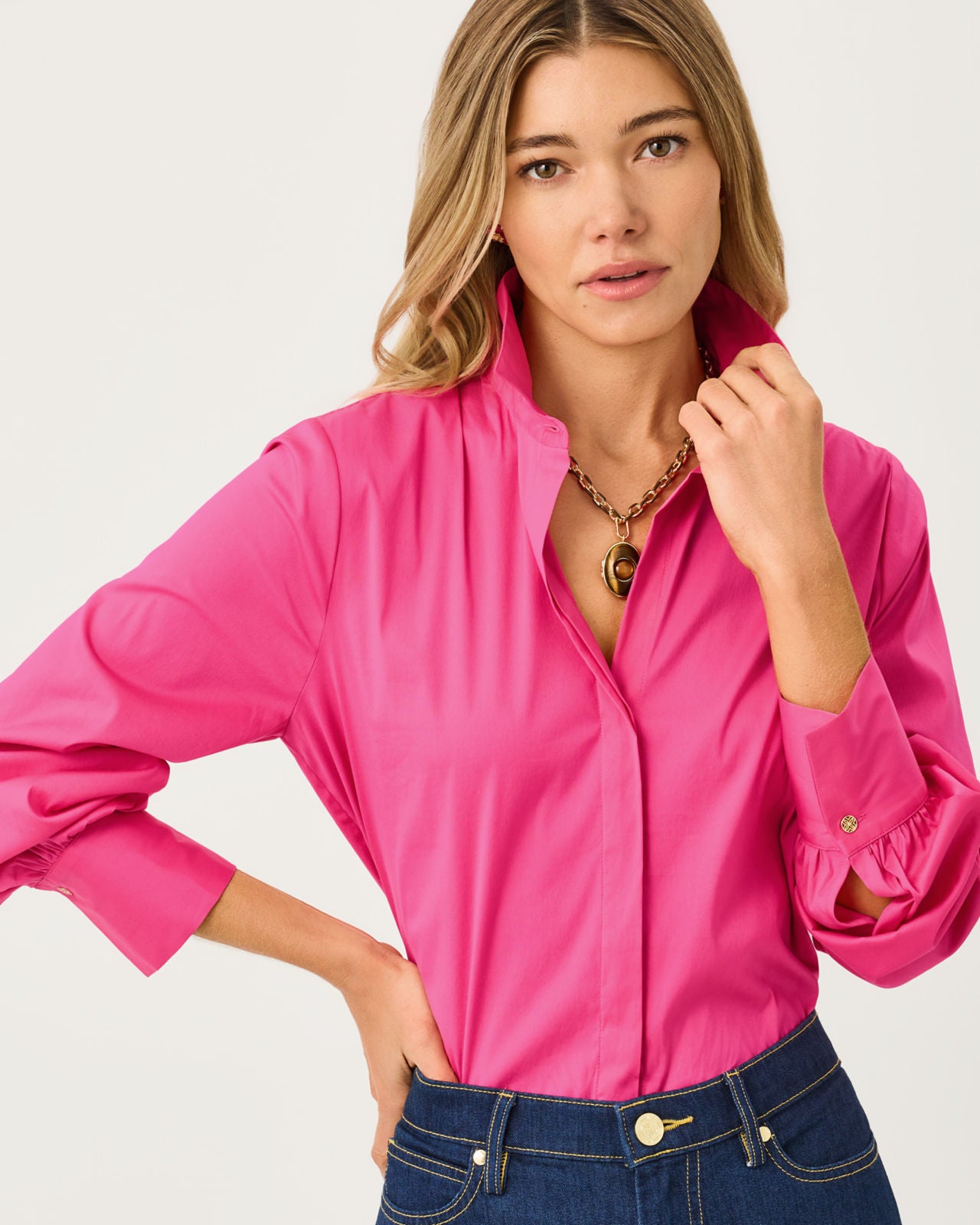 The Tie Lilly Shirt In Pink Aster