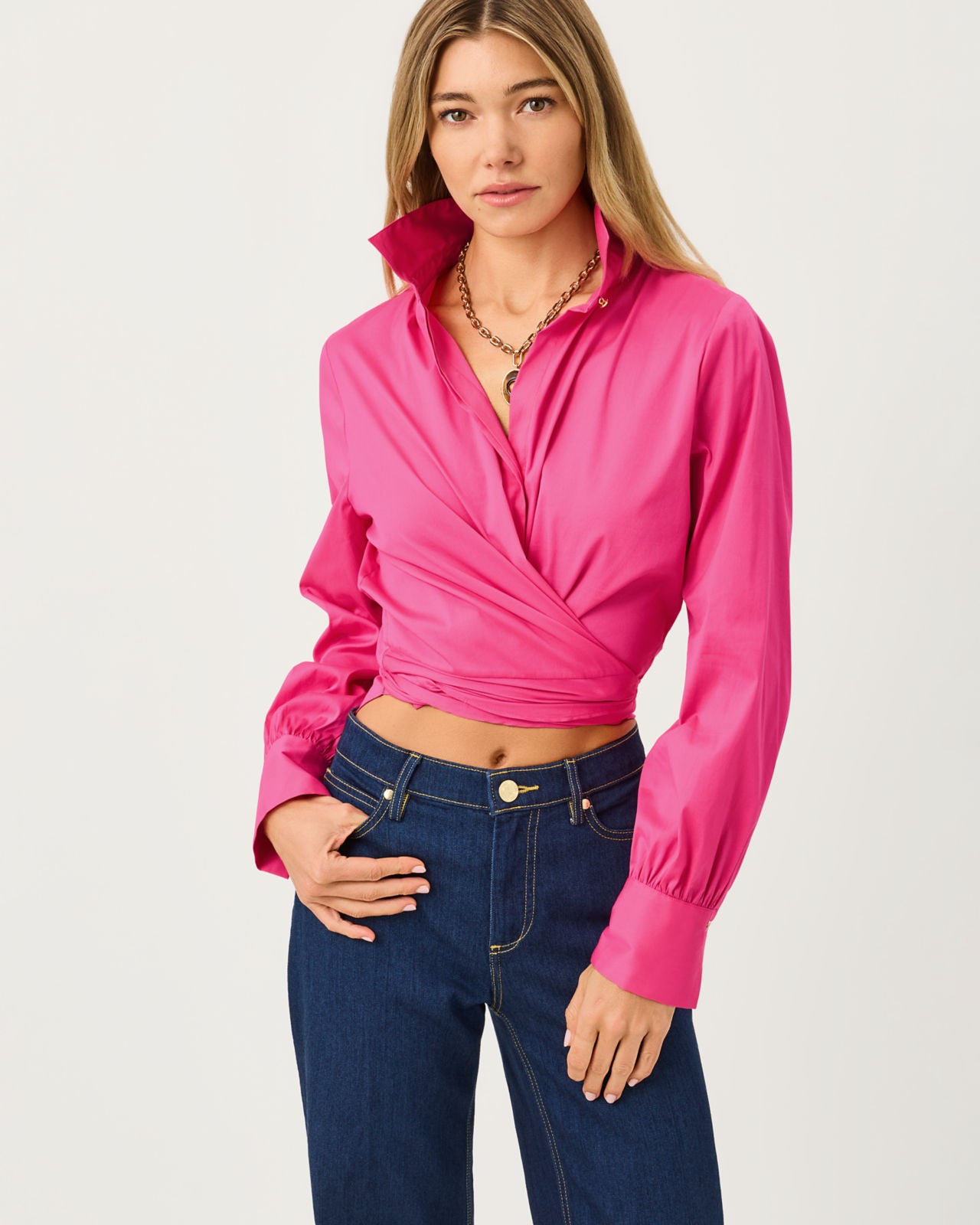 The Tie Lilly Shirt In Pink Aster